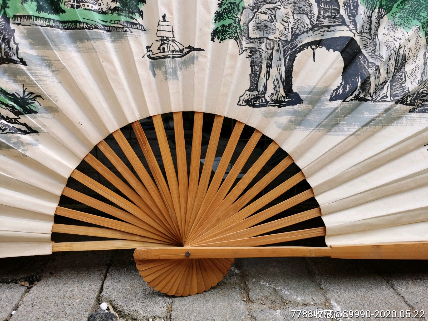 超大折扇桂林山水甲天下