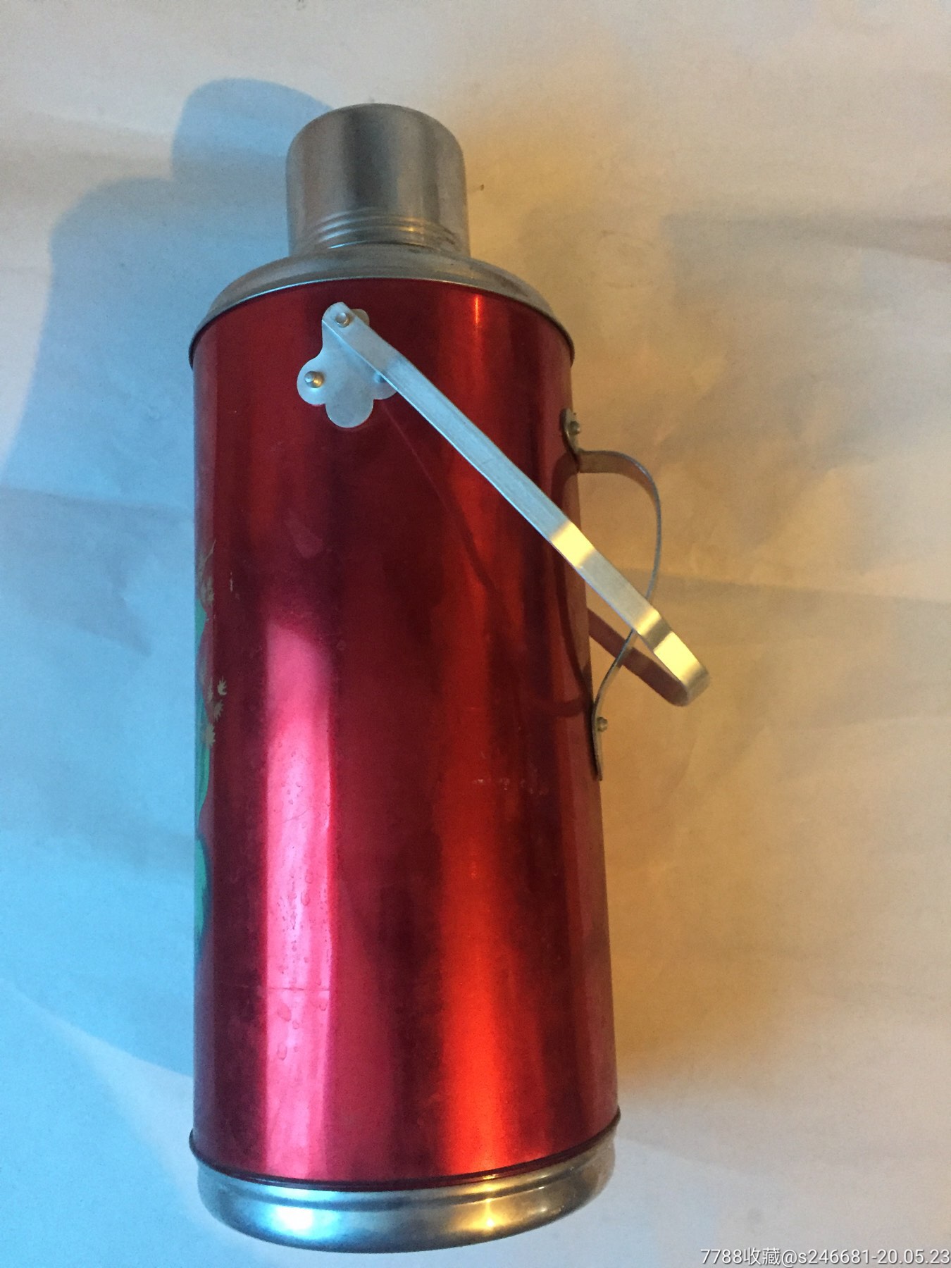 鹿牌铝制彩色玫瑰花老茶瓶,茶壶无内心