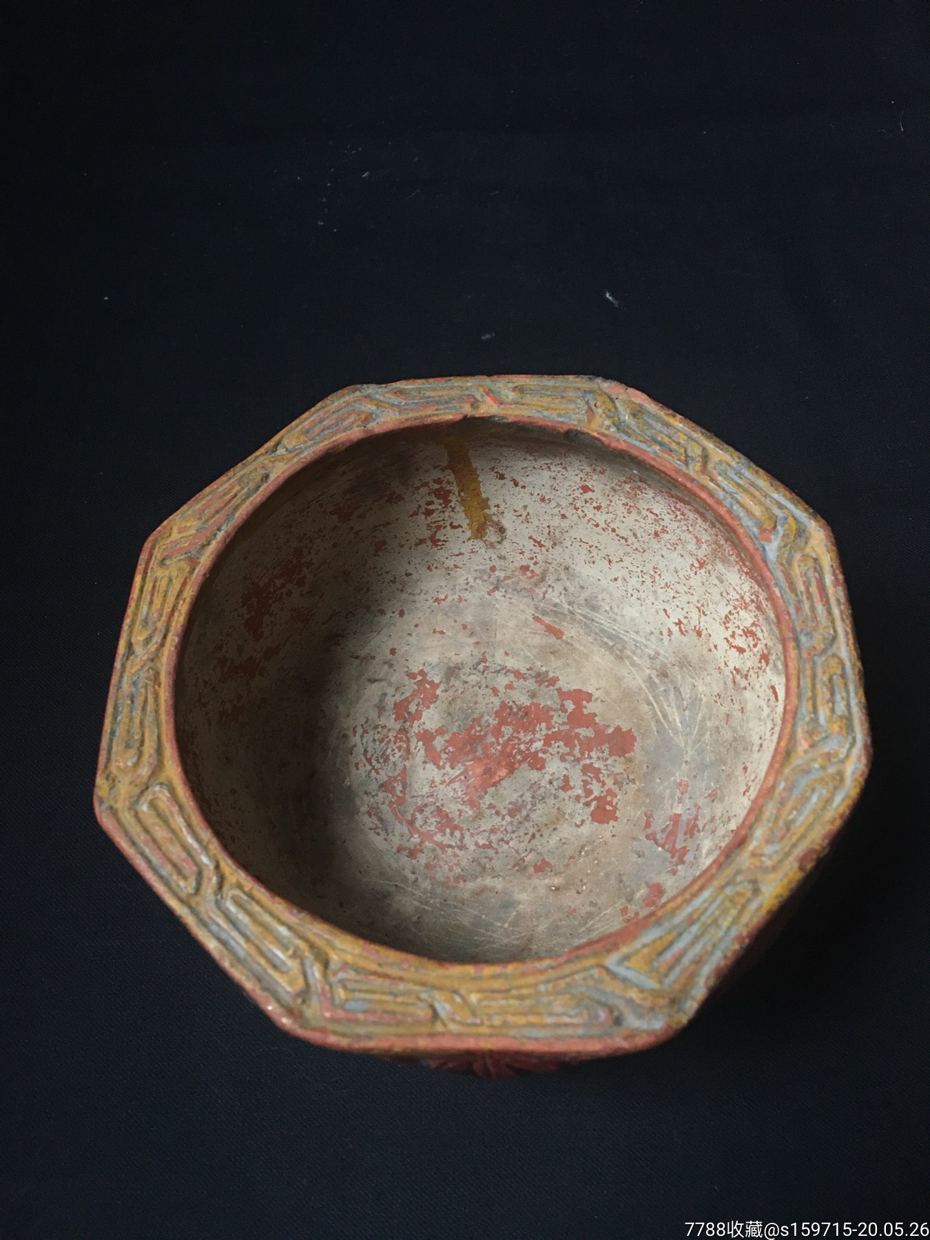 唐朝或唐朝之前的彩陶八角笔洗