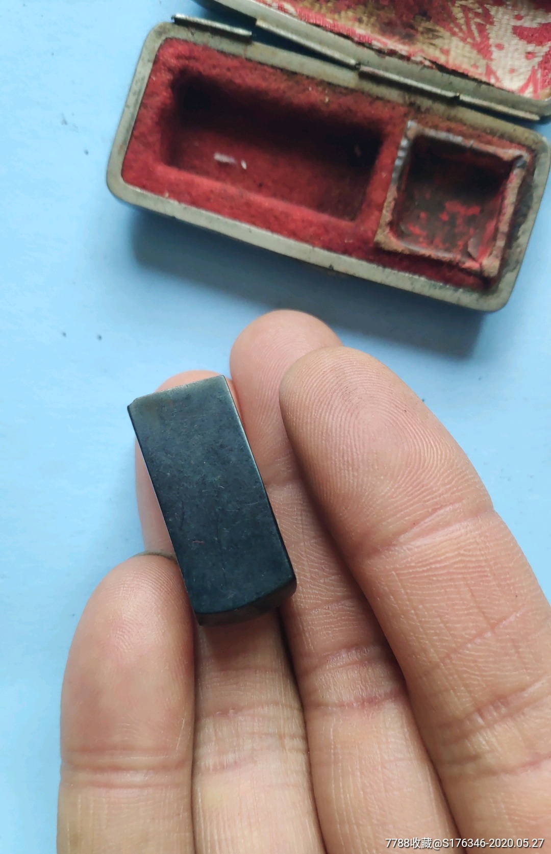 民国时期牛角印章带外盒