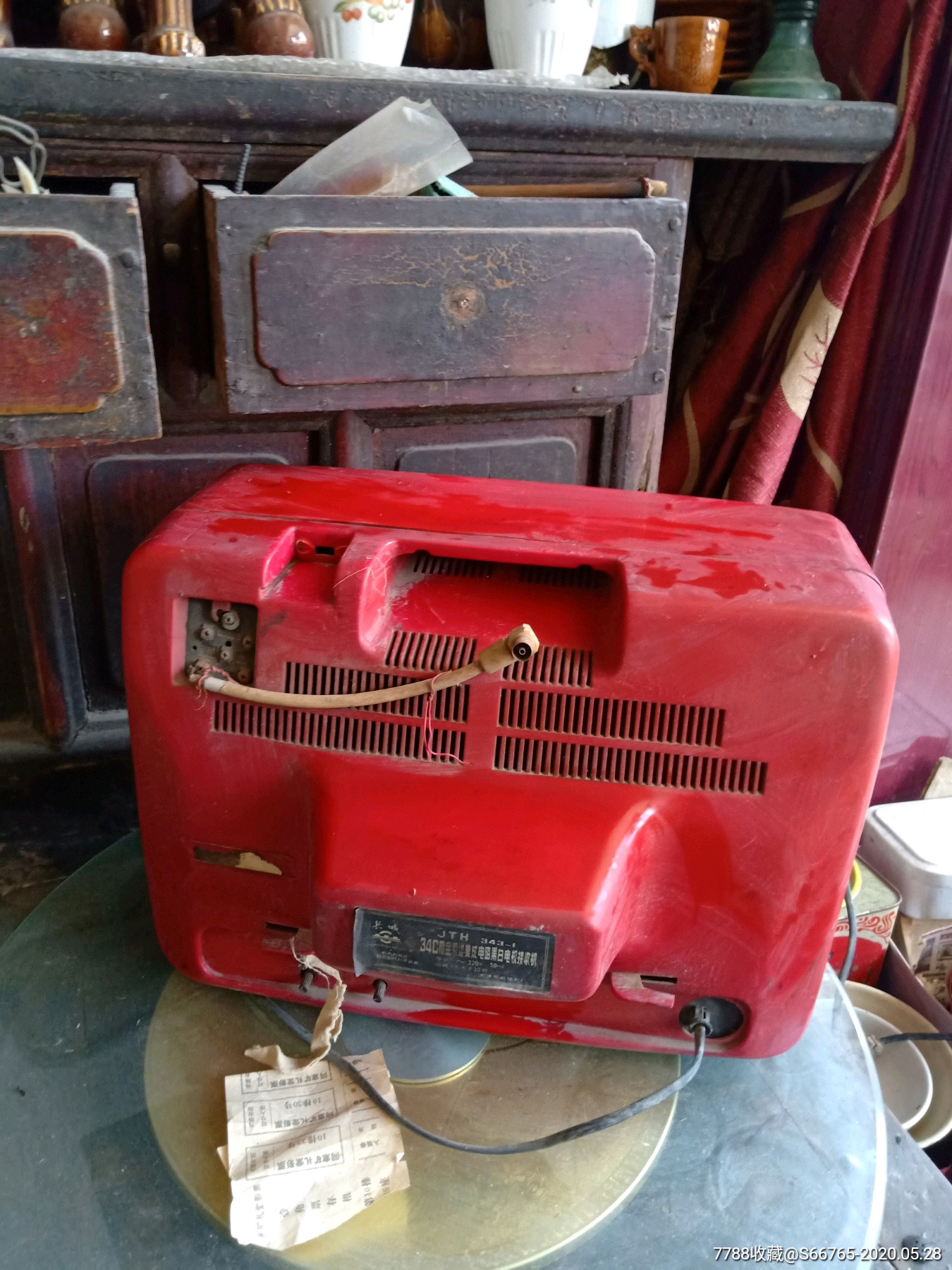 怀旧可开机长城牌14寸黑白电视机