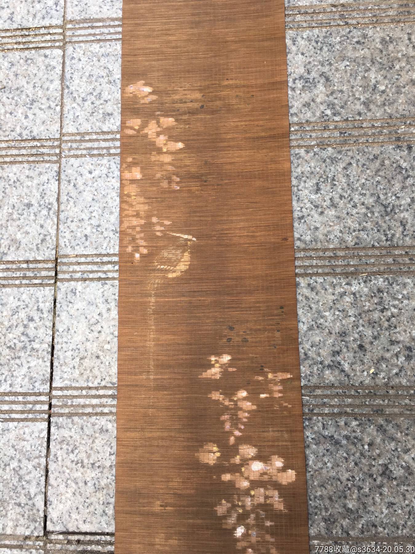 晚清已酉年的手绘花鸟竹丝画一幅,图案精美!