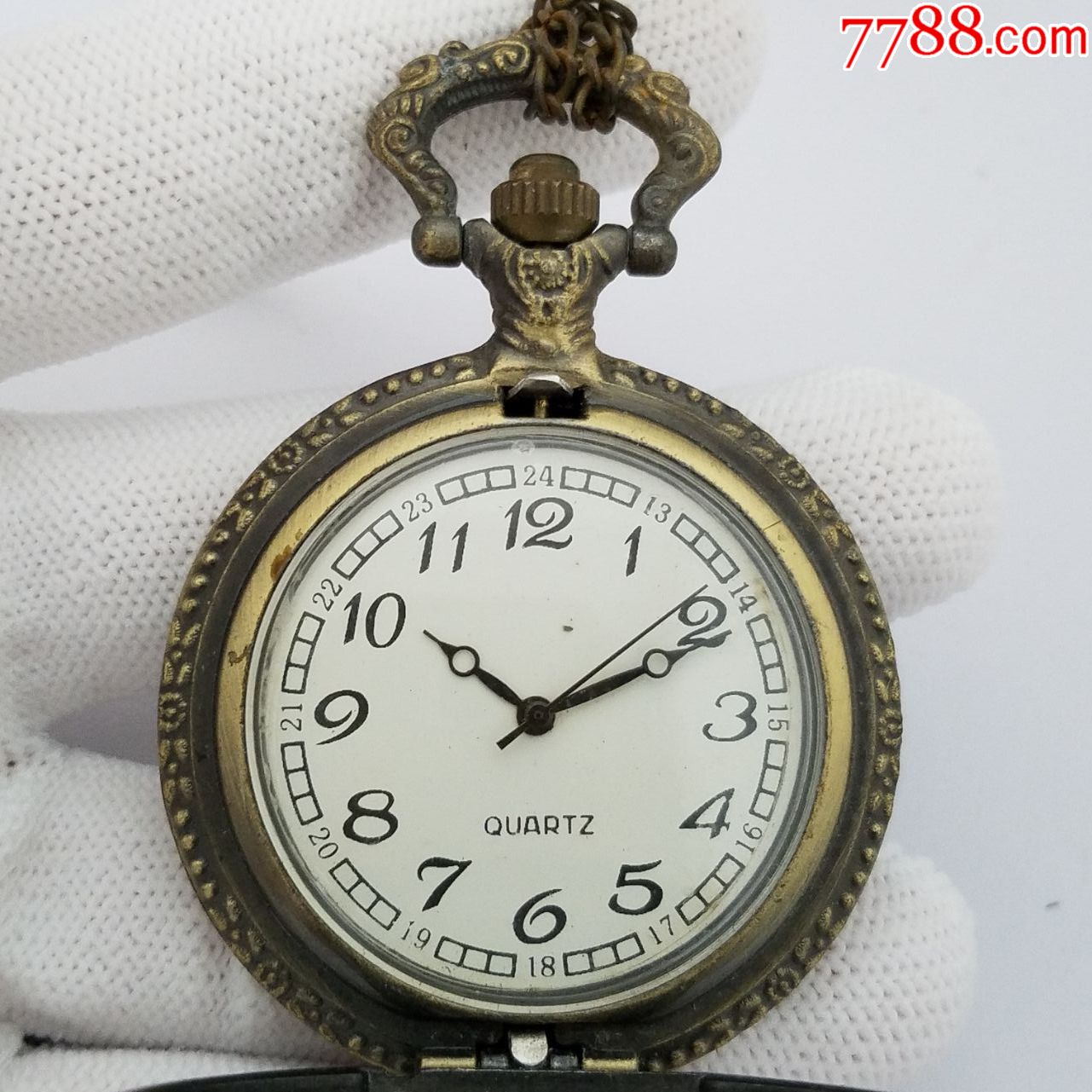 【大号】电子怀表【宝玑指针】【全数字刻度】【独特雕鸟镂空表盖】