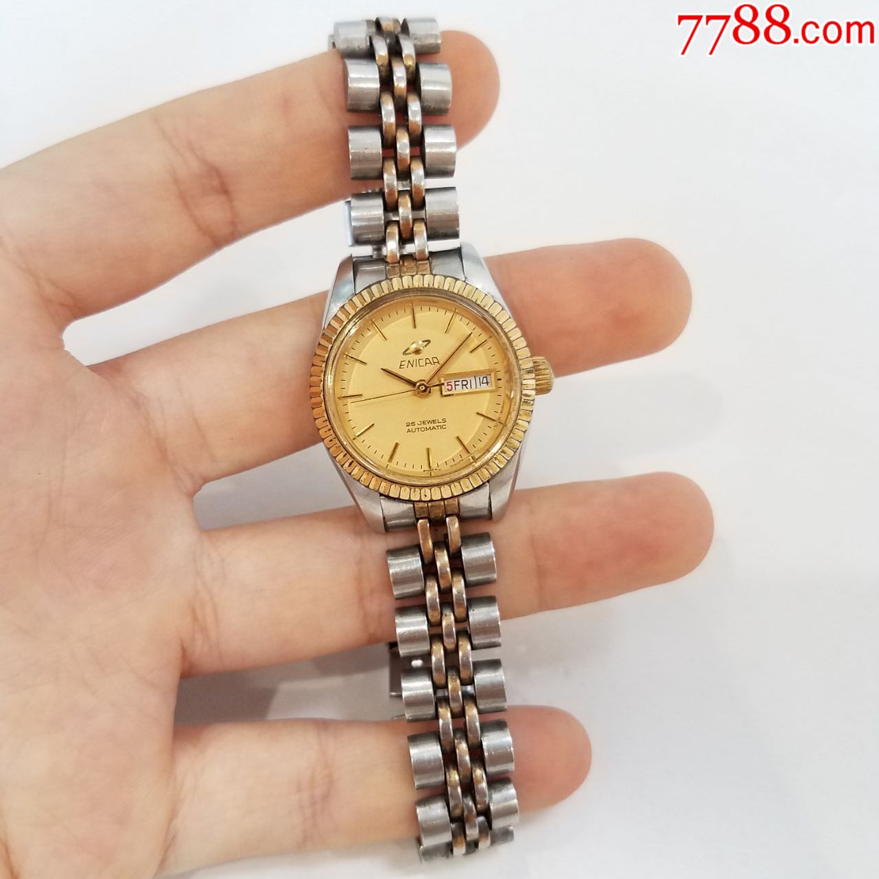 瑞士英纳格自动机械女表【金机芯】【立体金刻度金针】【能走时】