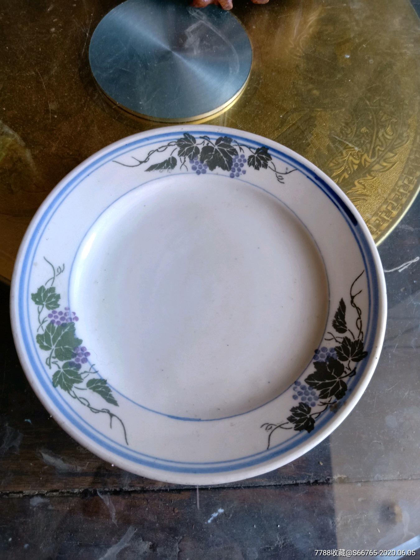 怀旧民国老葡萄画片瓷盘