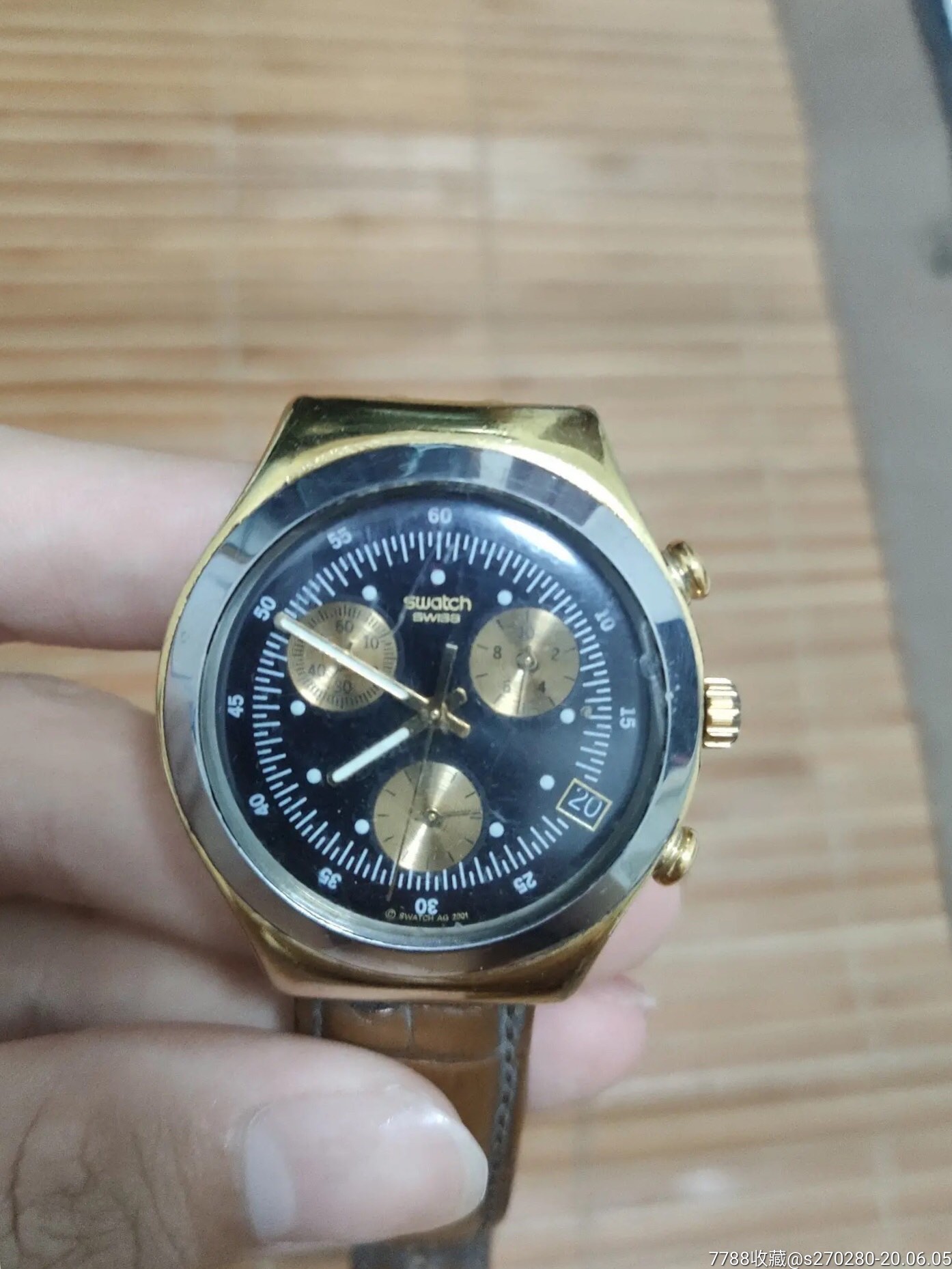 斯沃琪金色限量版品相完美-手表/腕表-7788收藏__收藏热线