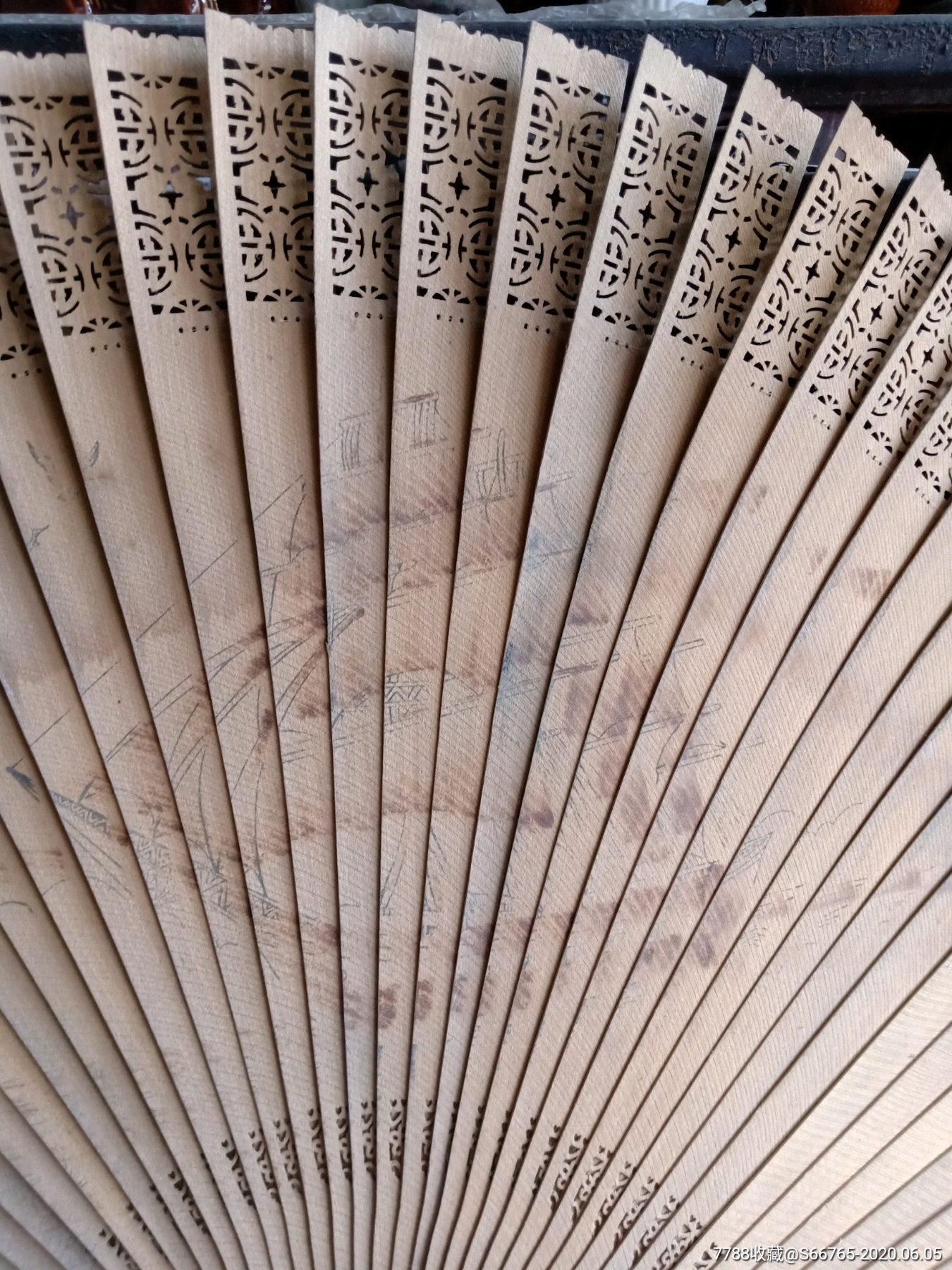 怀旧大个竹片两面工扇子