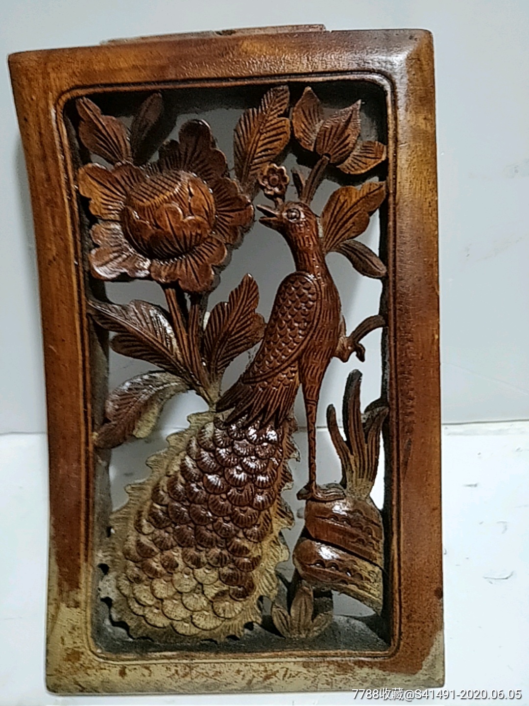 孔雀木雕老花板