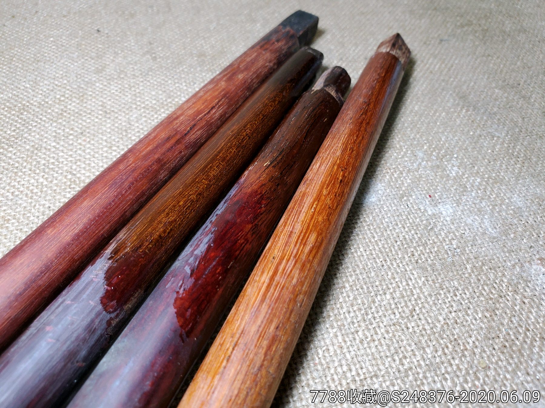 七八十年代黄花梨老红木二胡杆四根,正规厂货