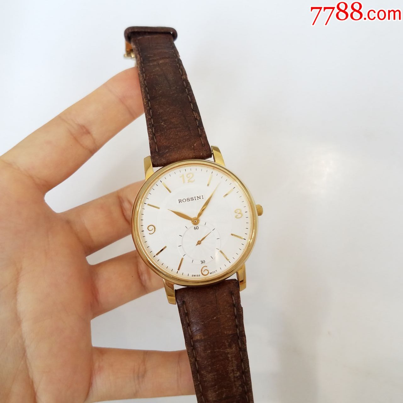【美品】罗西尼rossini石英男表【瑞士进口机芯】【优雅金表款】【走