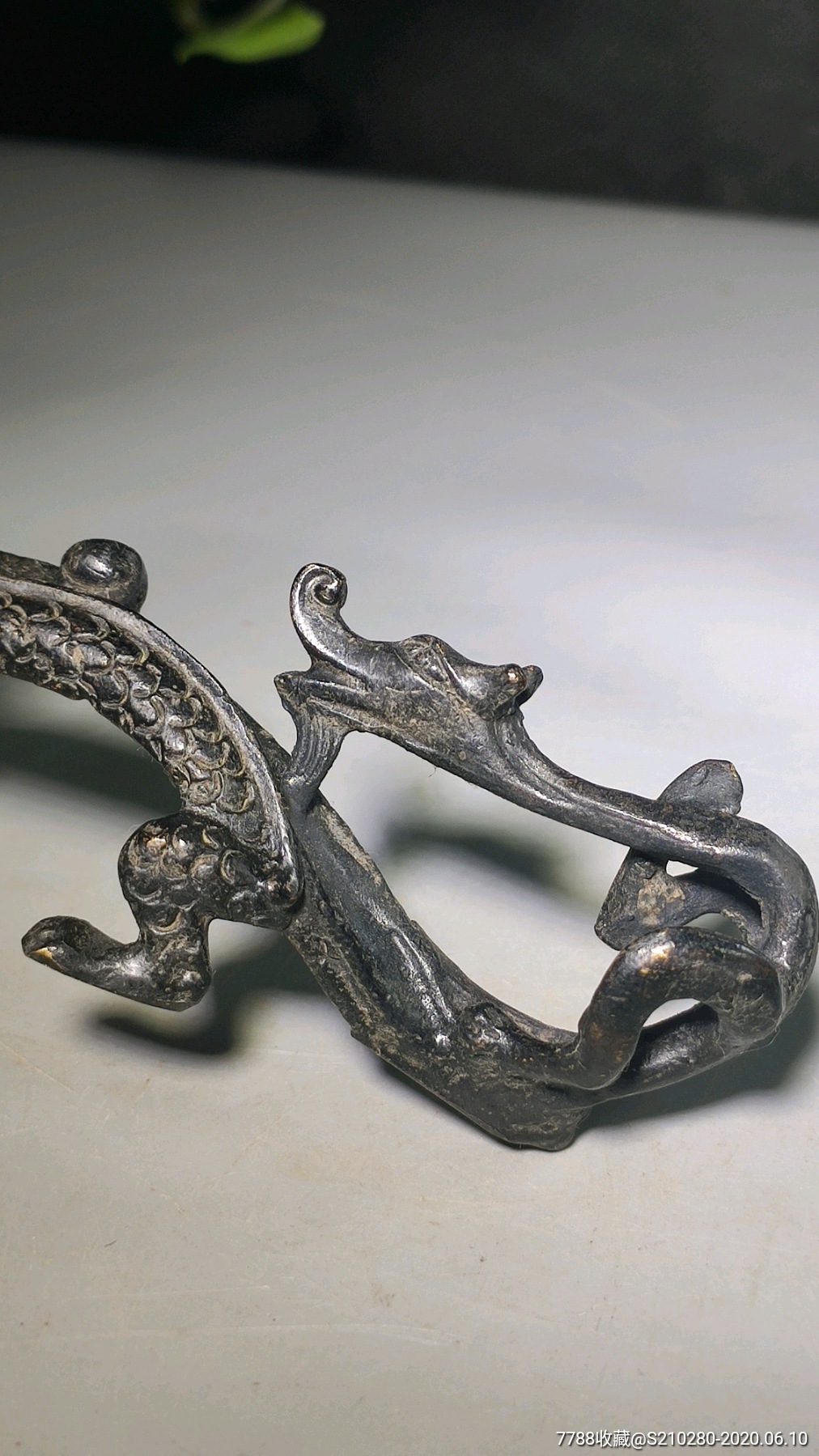 双龙戏珠铜笔架