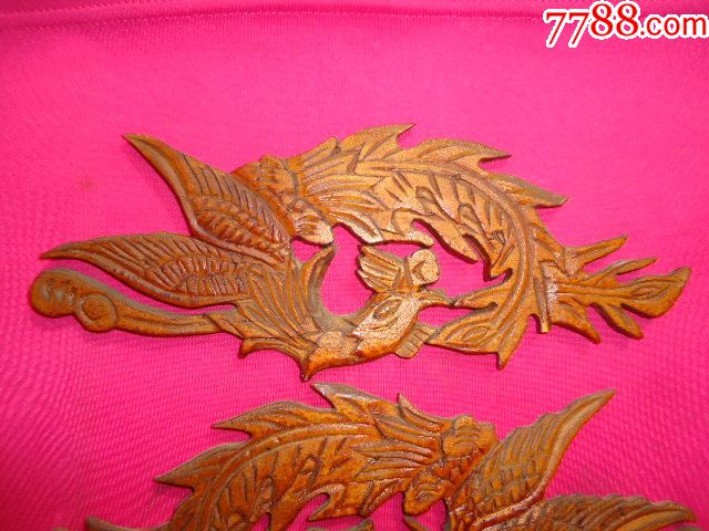 木雕凤凰一对_其他根雕/木雕_中国收藏品专卖店【7788印章收藏】