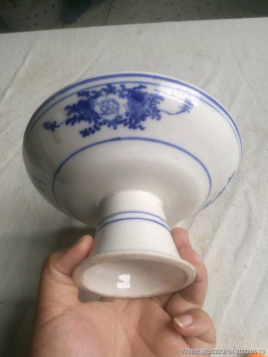 清末民国初青花高脚盘