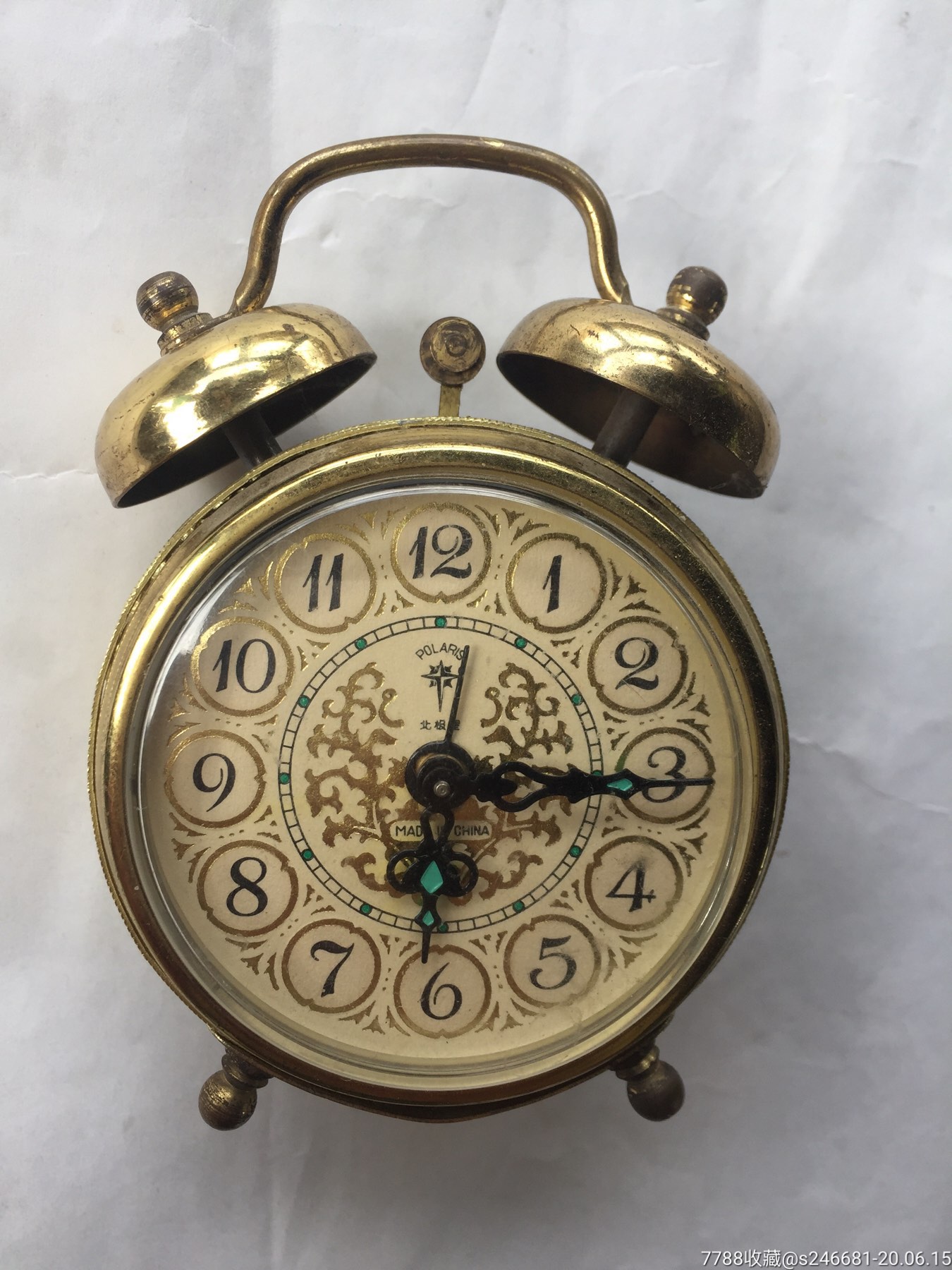 老式闹钟,北极星马蹄表,上劲可走
