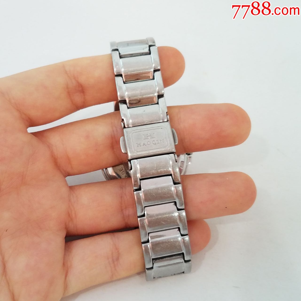 haoqin电子女表【经典3眼樱花粉表盘】【漂亮闪钻刻度,表圈】-手表