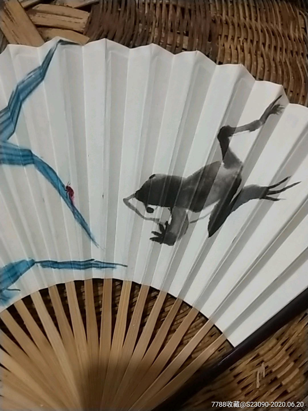 中国民航娄师白画纸扇