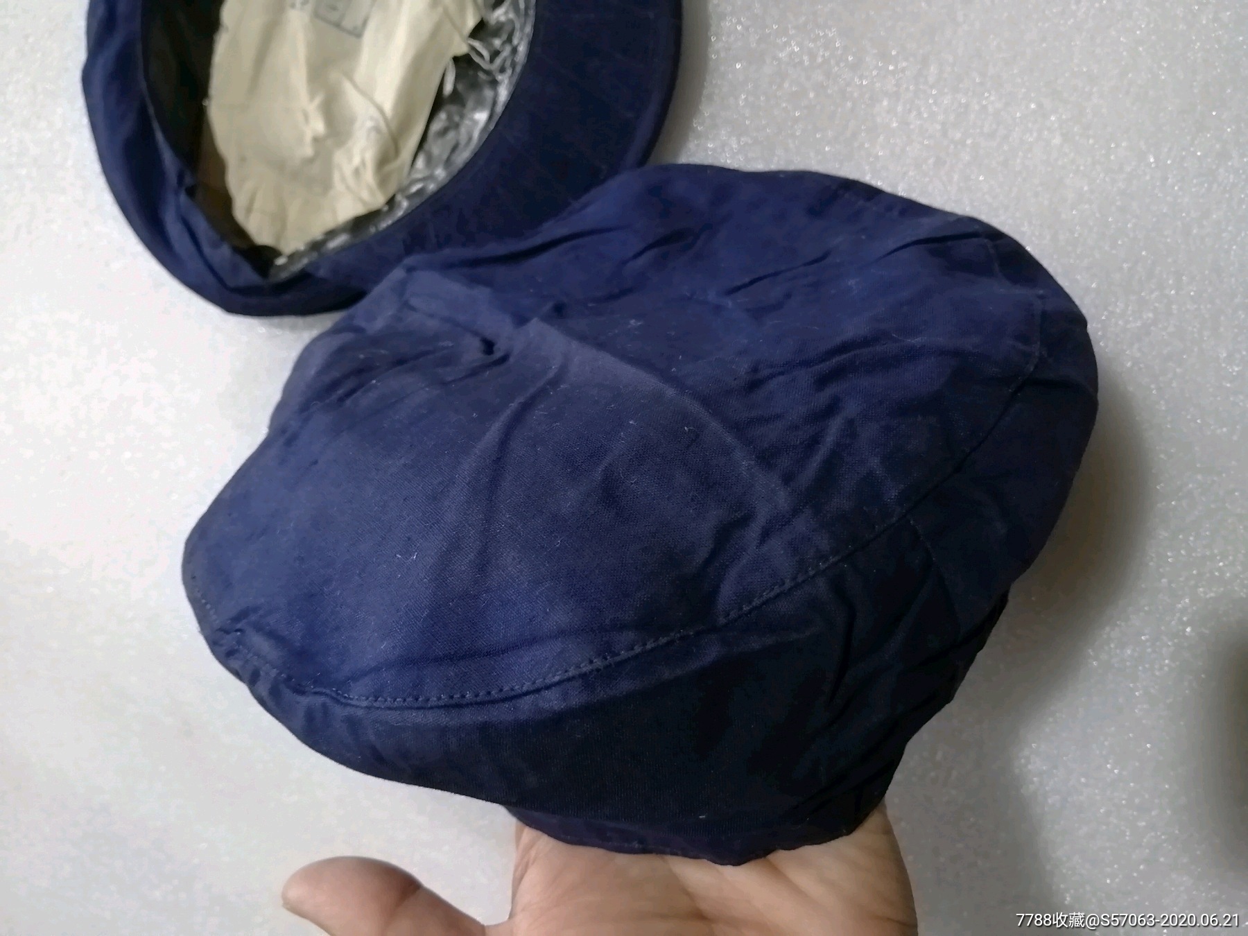 两顶62年牙线蓝色解放帽55式