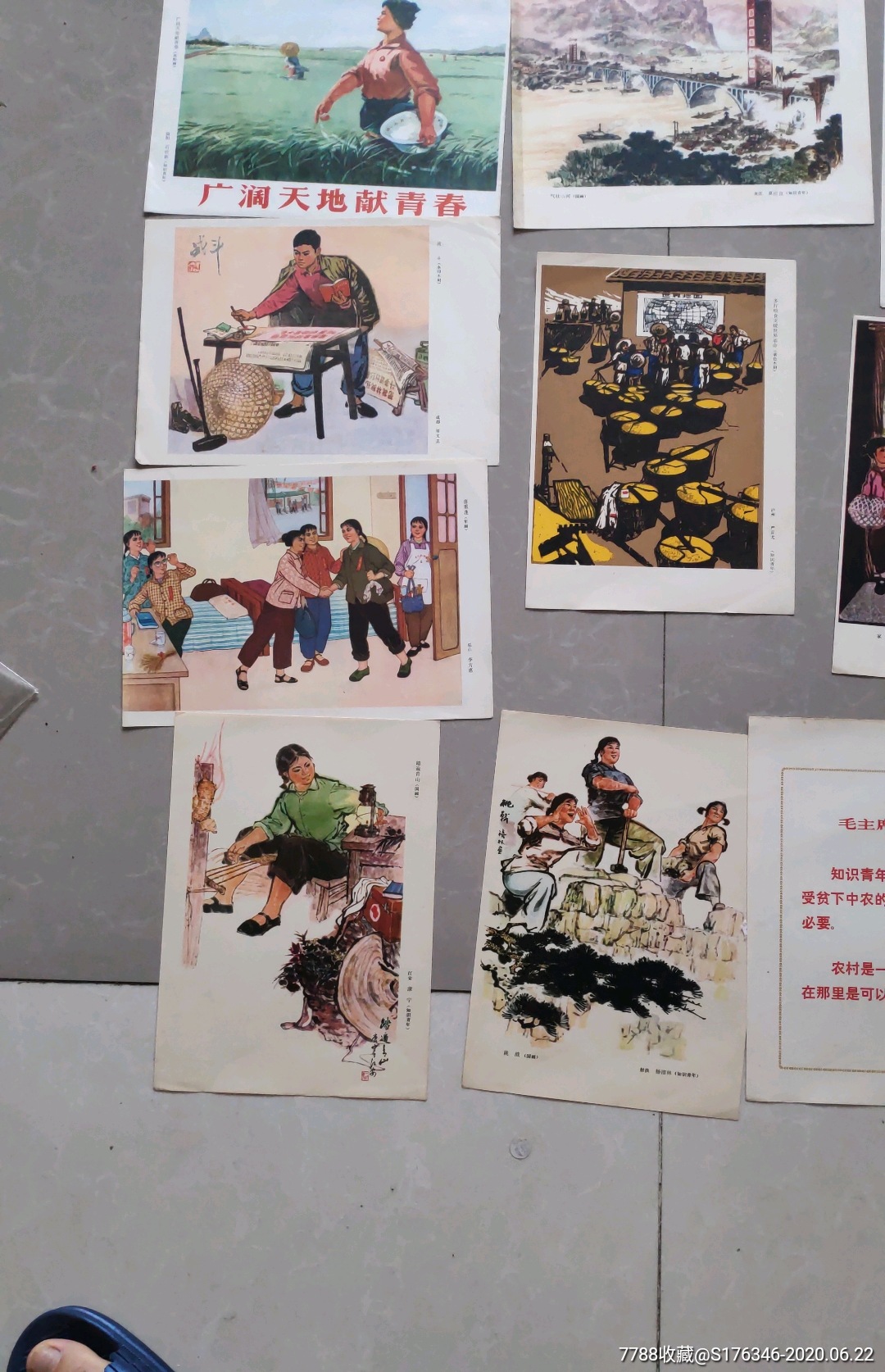 扎根农村干革命(知识青年画选)24张全16开,年画/宣传画_第6张