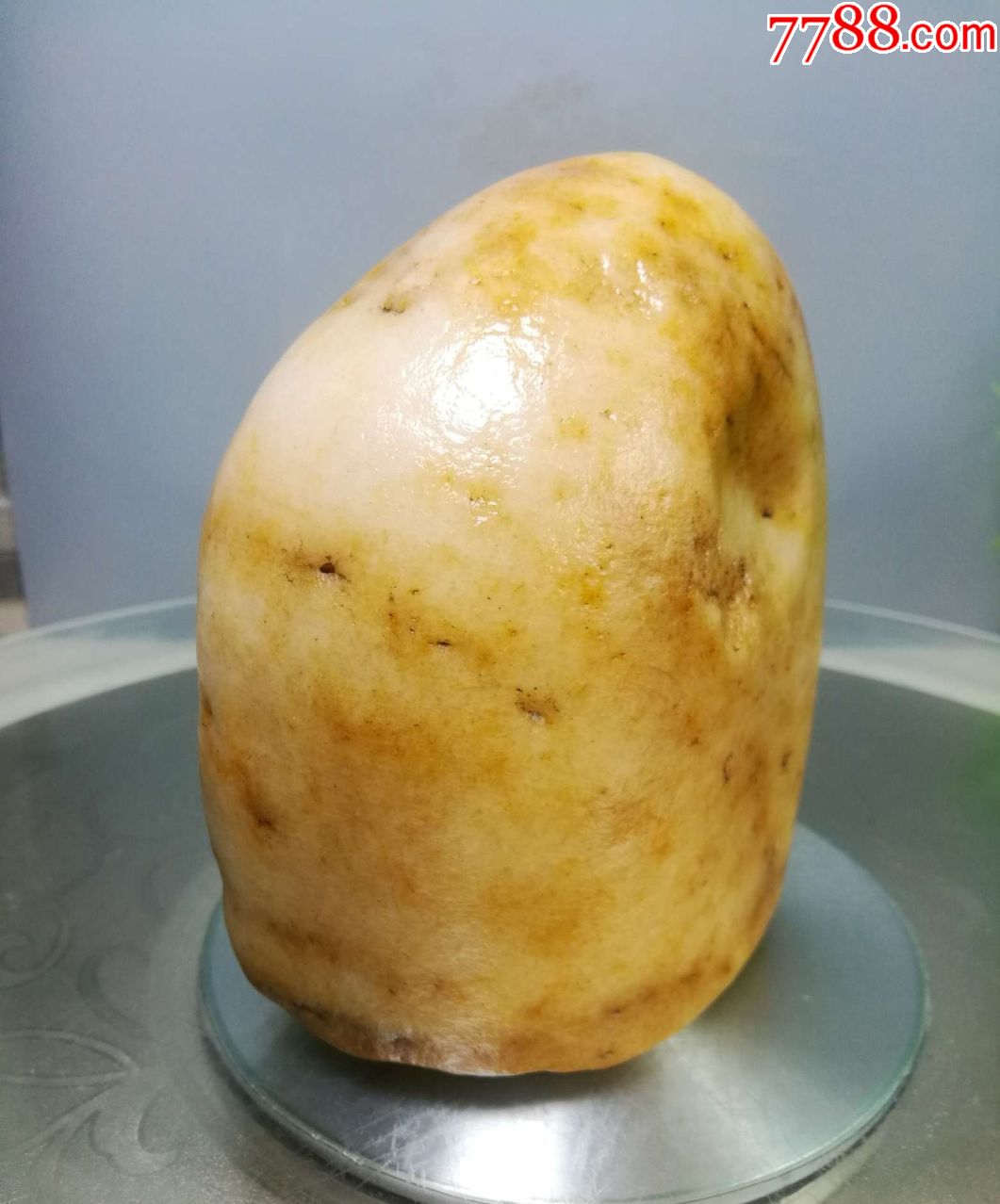 3960新疆戈壁黄沁金丝玉原石摆件5斤