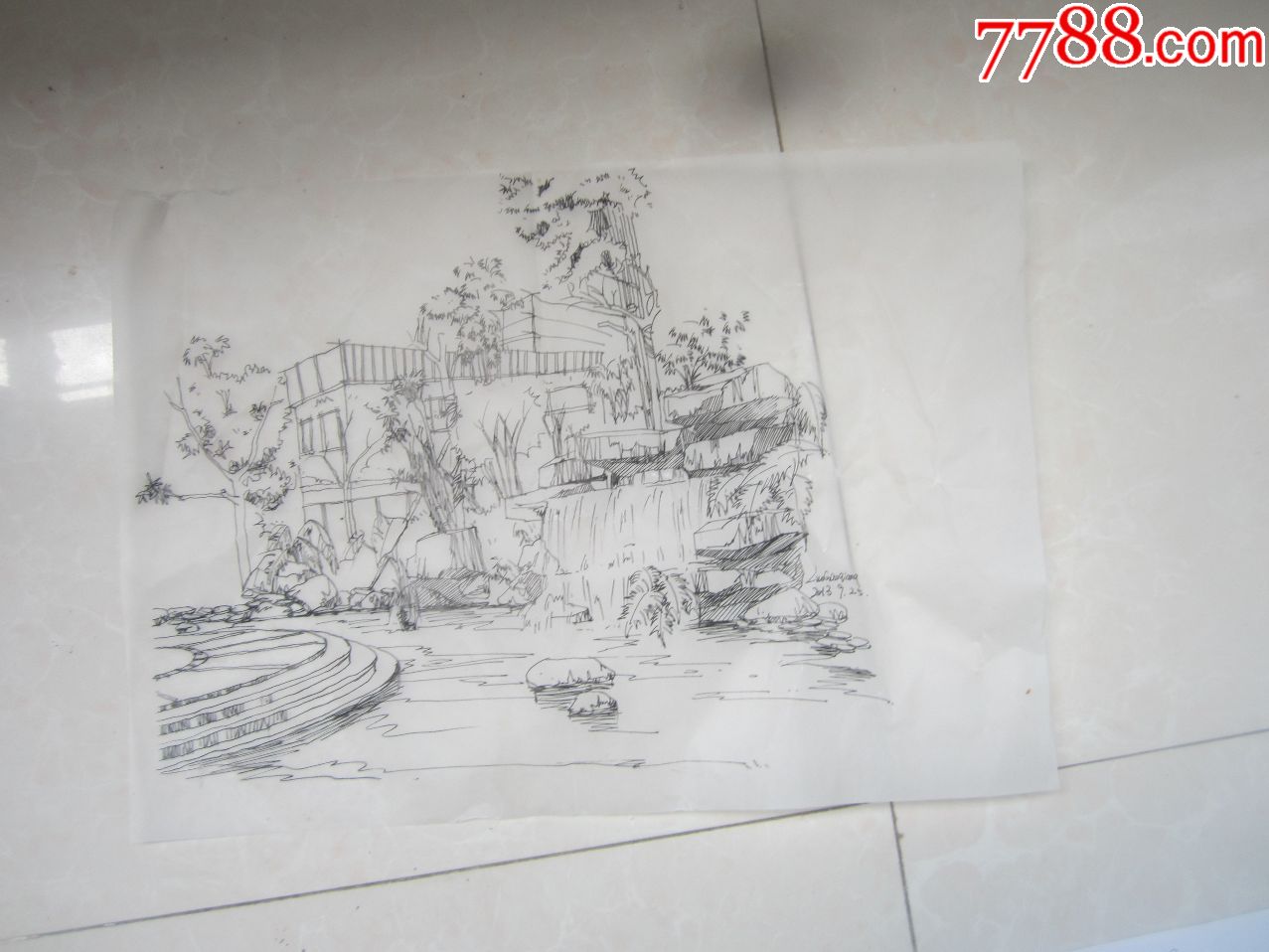山水人家-素描/速写-7788书画网