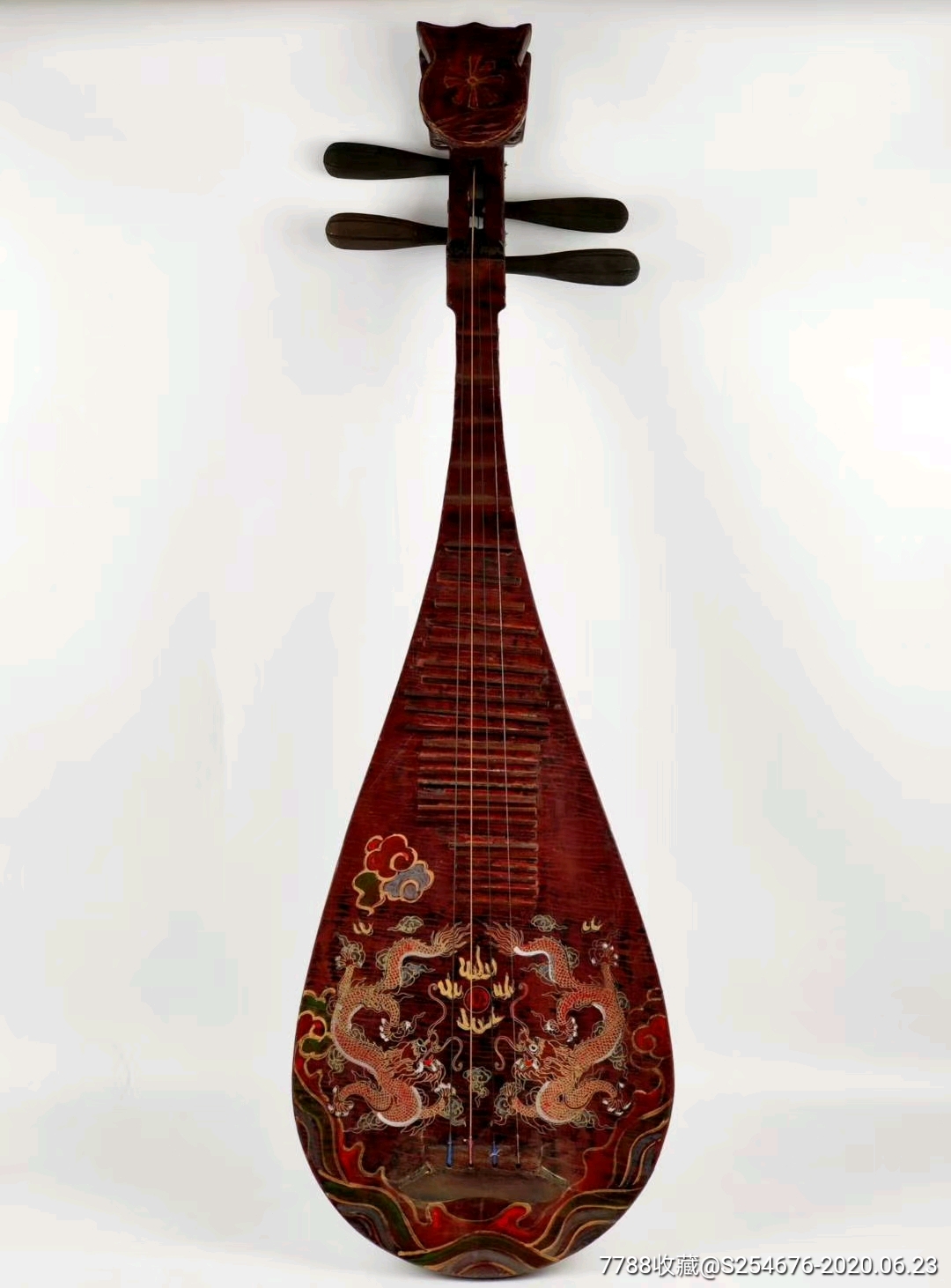 桐木大漆琵琶,画工精细,包浆自然,品相完整