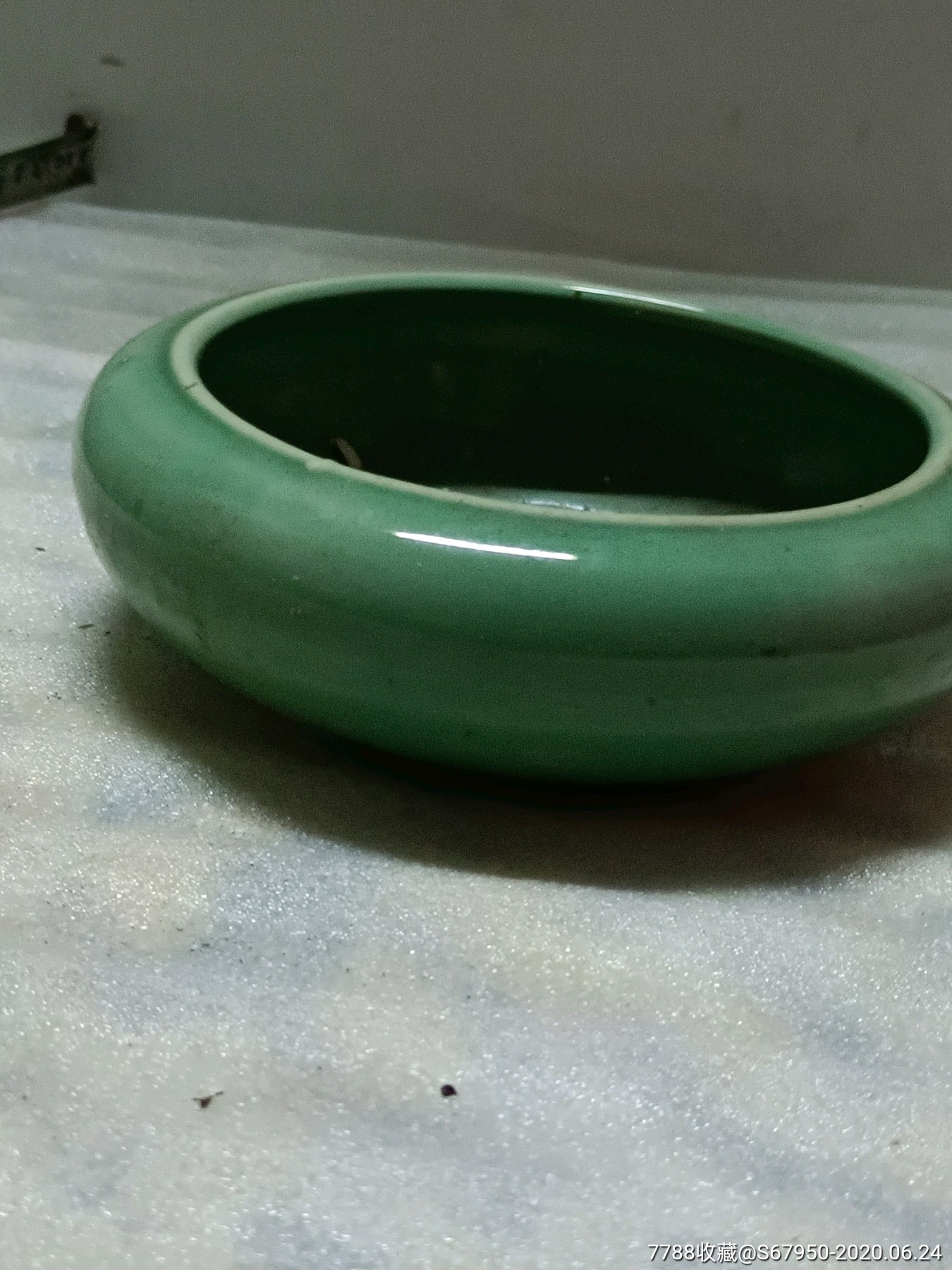 70年代绿釉水仙盆儿.