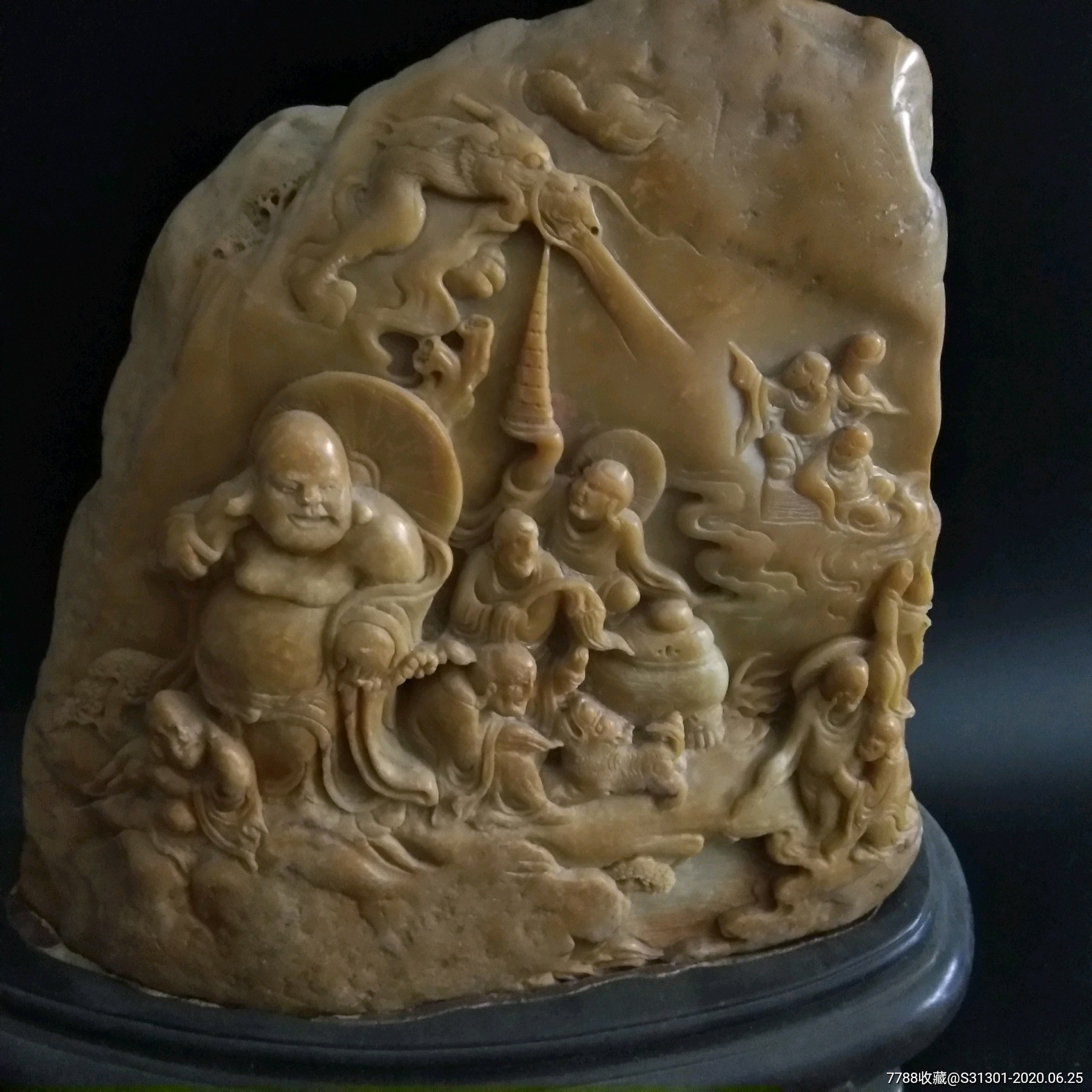 寿山石人物雕工摆件