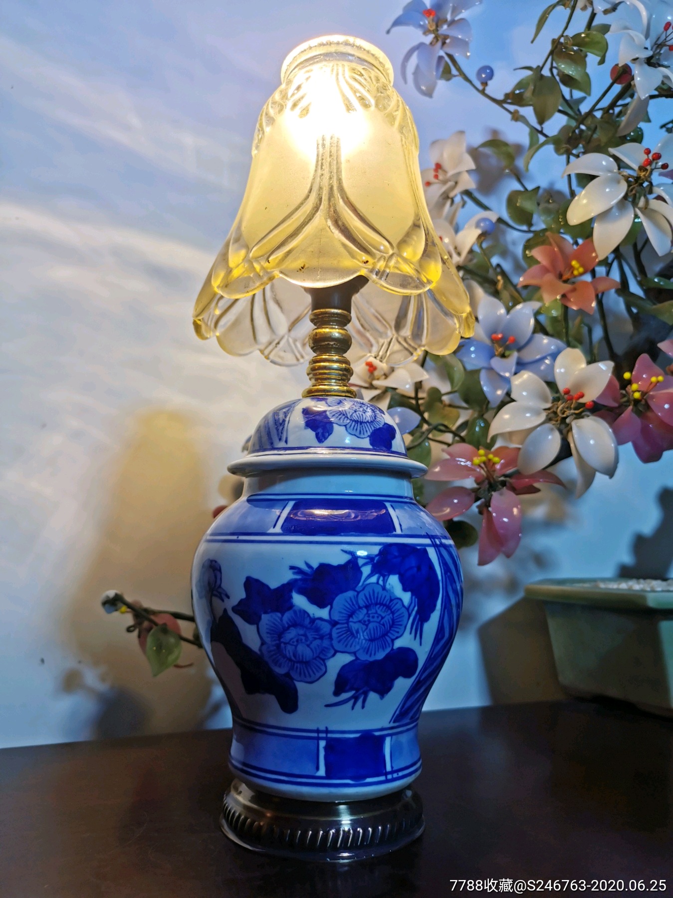 日本青花瓷老台灯