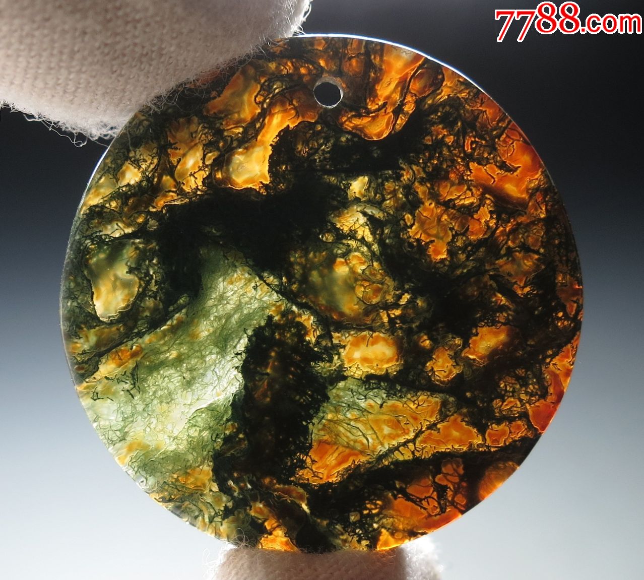 玉片2枚:自然海藻纹