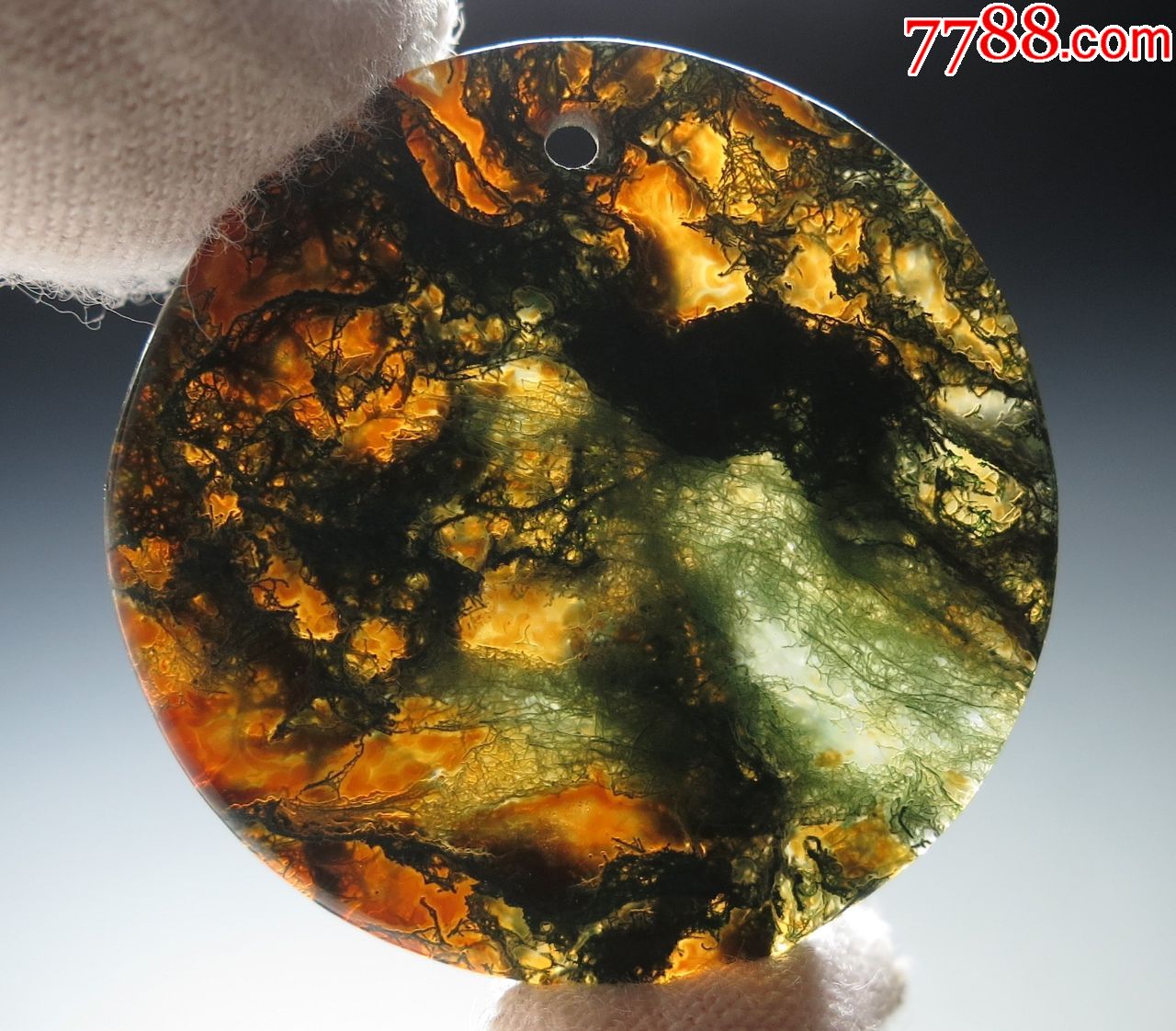 玉片2枚:自然海藻纹