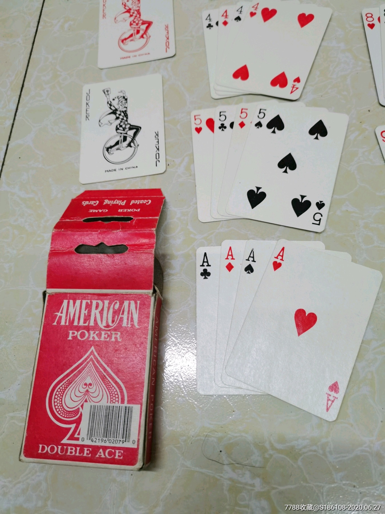 早期出口老扑克牌一幅～桃花牌?市特产