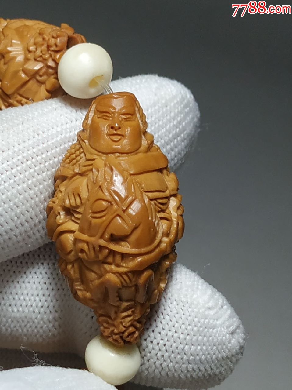 苏工精雕超大五虎上将橄榄核手串