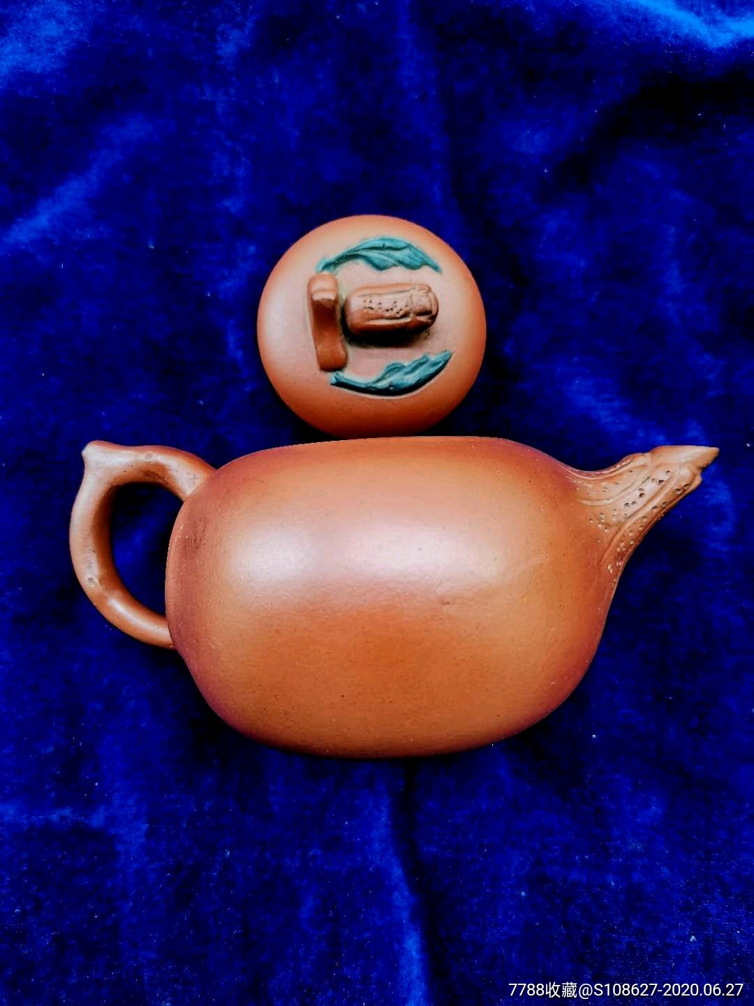 国家一级工艺美术师陶艺家蔡利平老紫砂壶作品朱泥加绿泥仿生壶全品