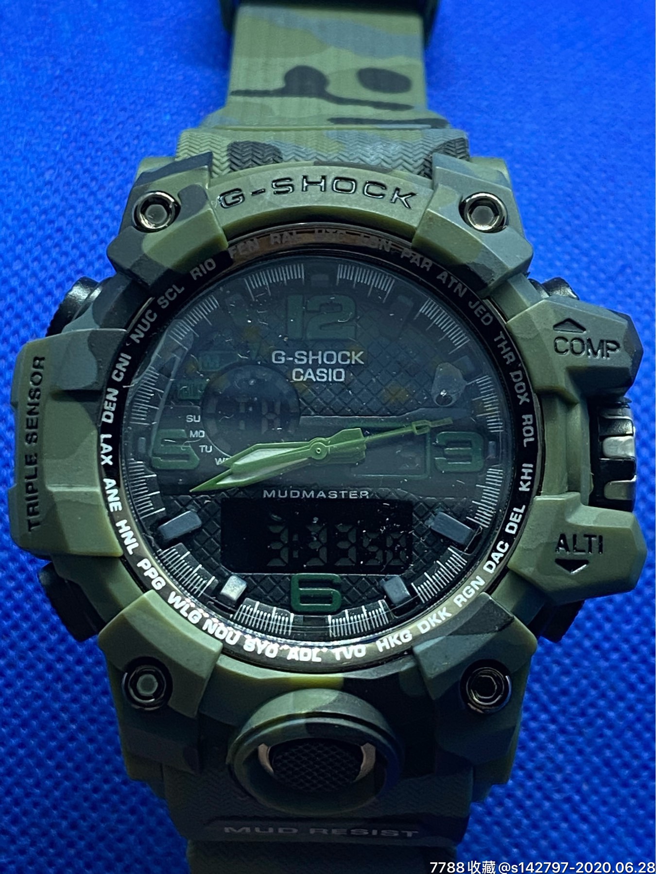全新卡西欧g-shock双显计时石英大表,表径连把头56mm,功能正常走时