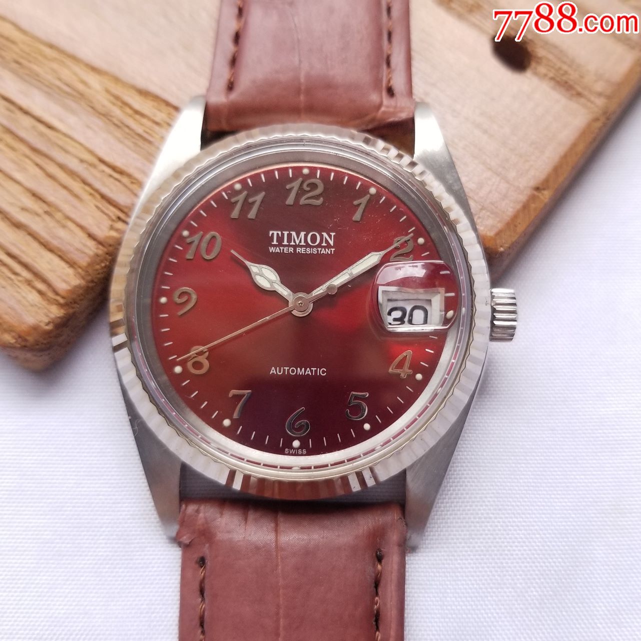 【高质感放射拉丝纹红盘!】timon-自动机械男表,手表/腕表_第1张