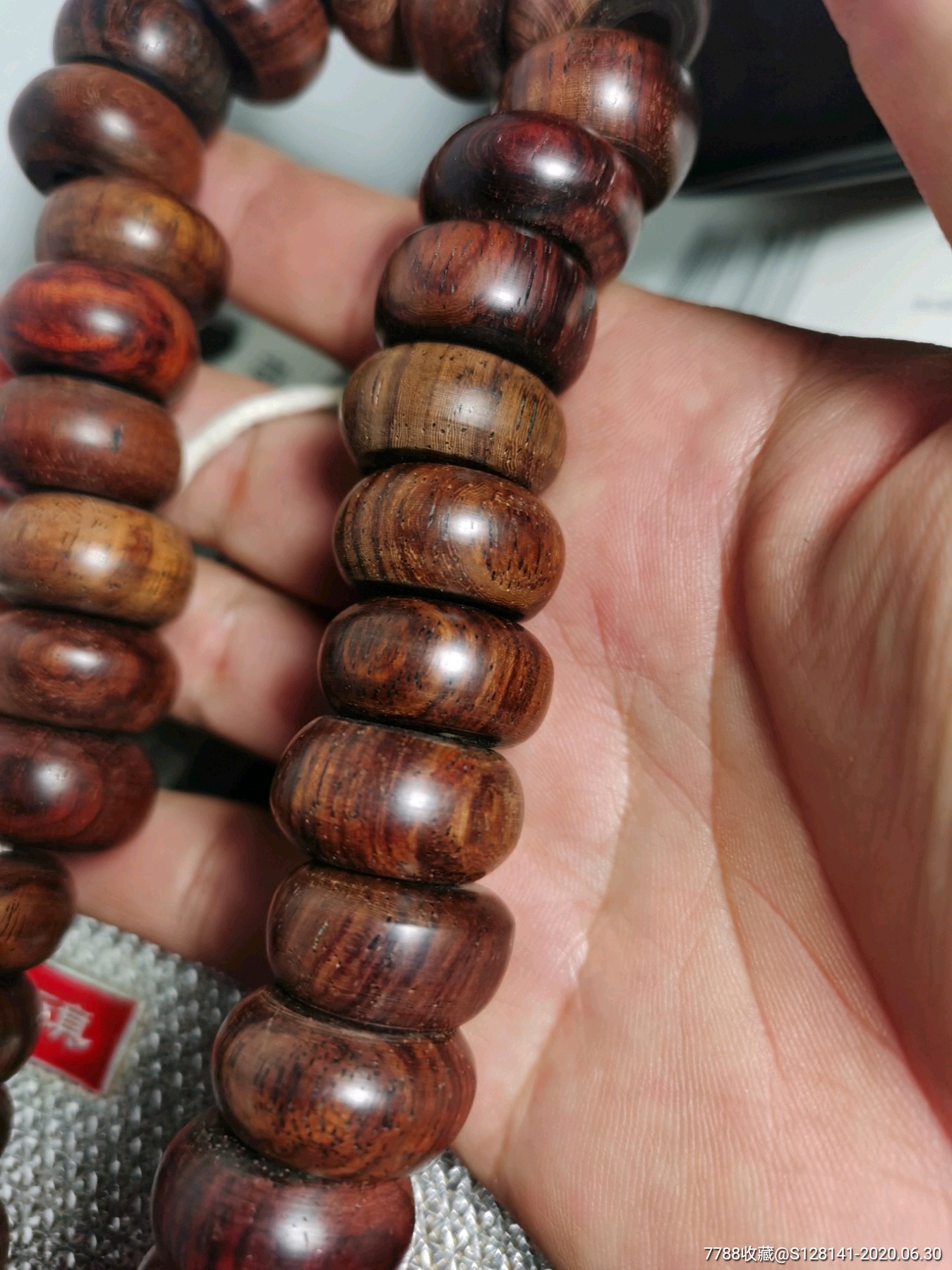清代黄花梨算盘珠子80颗