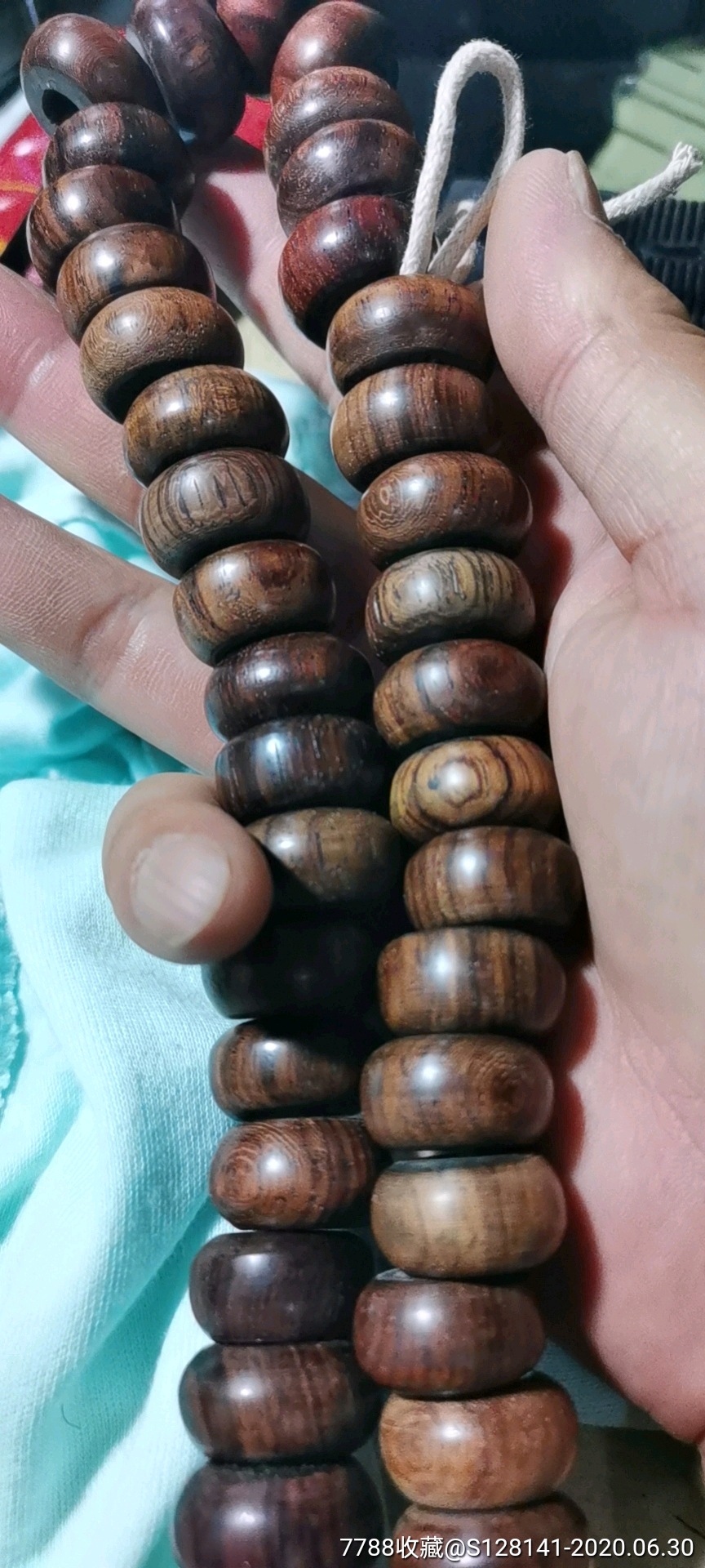 清代黄花梨算盘珠子80颗