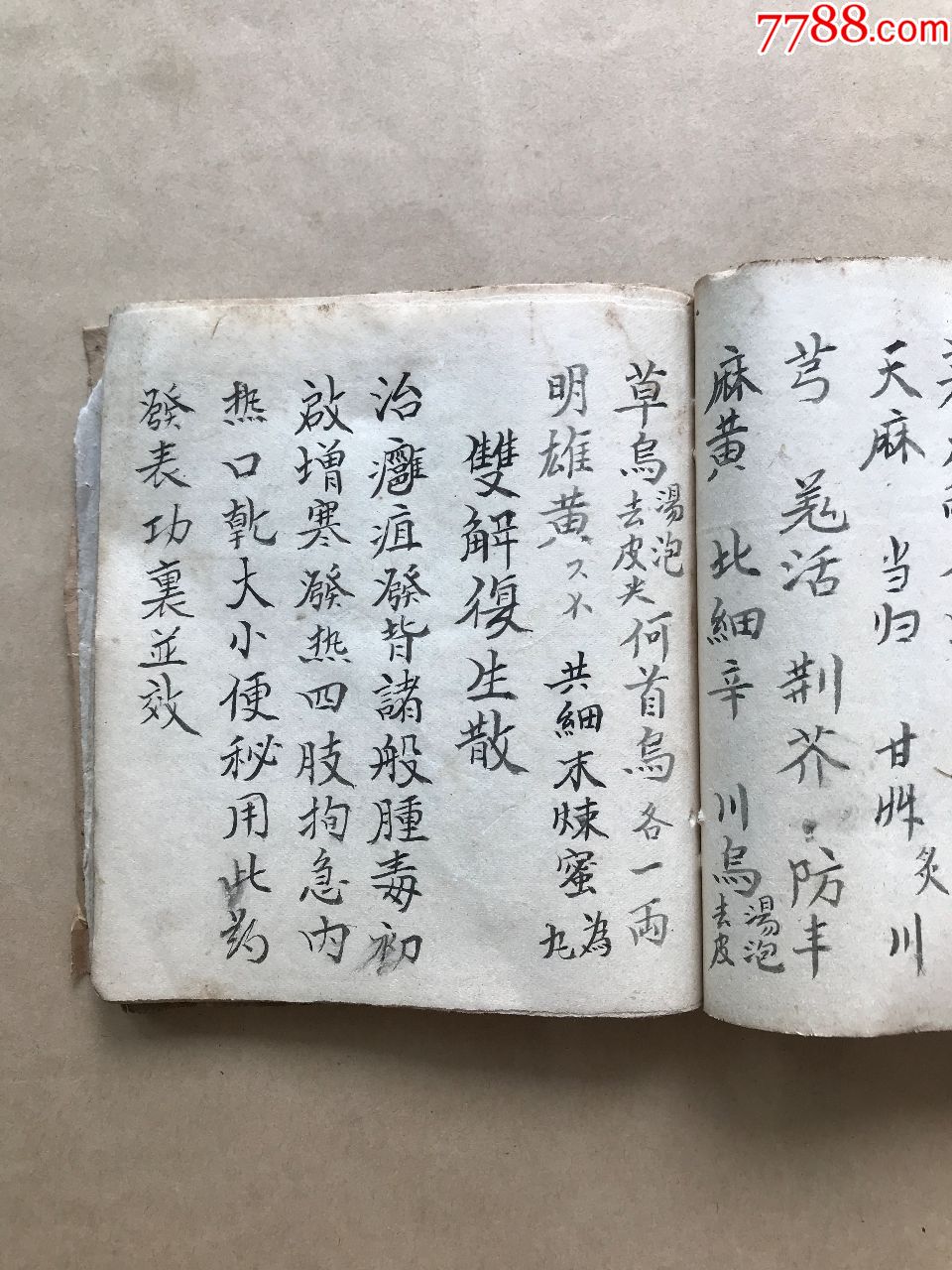 民国中医手抄本:痈疽诸症各种验方