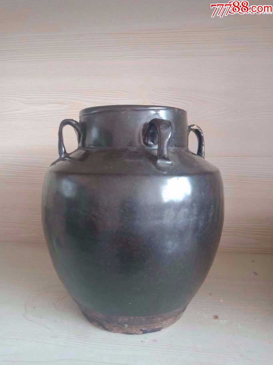 明代黑釉四系罐.10---19----10厘米大小