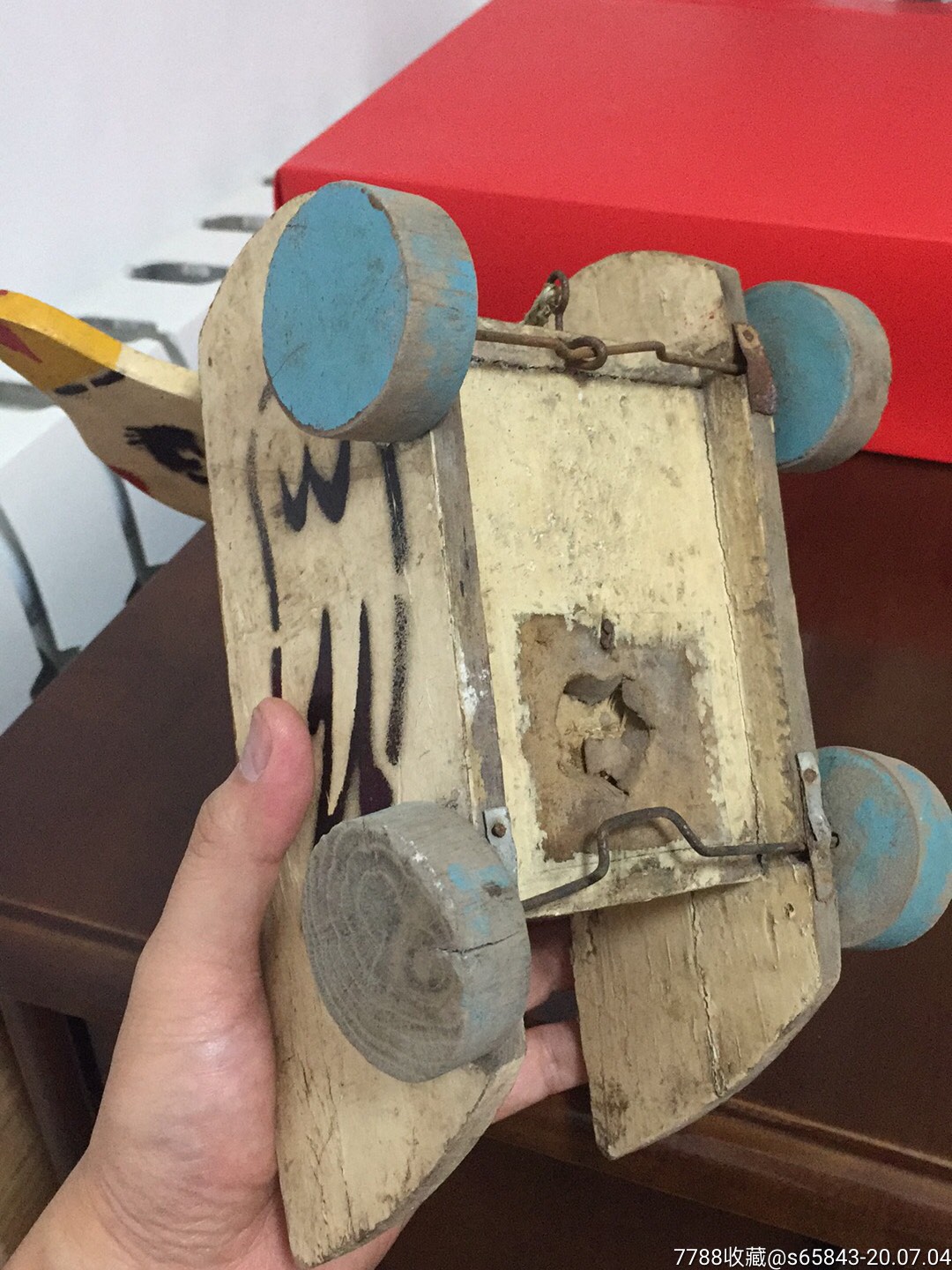 怀旧经典收藏六十年代木头《活动小黄鸭子车》_其他传统玩具_第12张