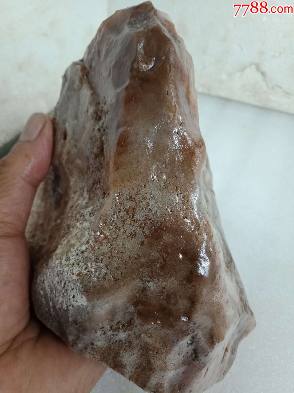 3987新疆戈壁蛋白石(欧泊)摆件1400克