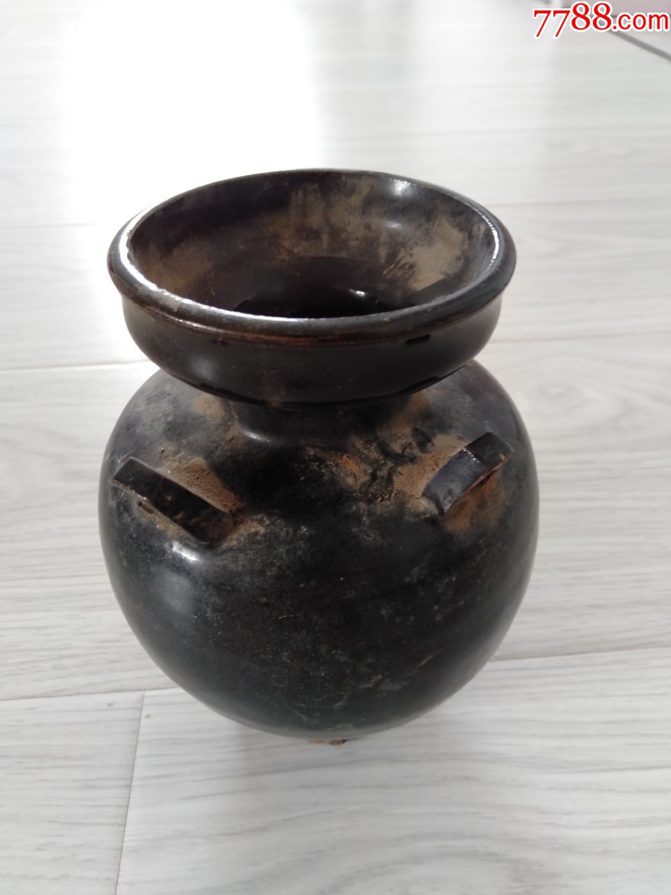 保真清代黑釉四系罐,包邮.