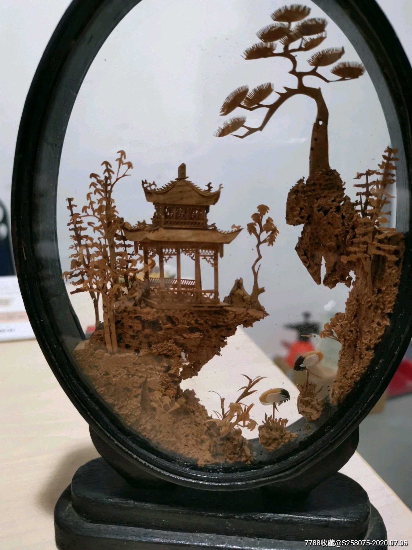 松鹤延年软木雕摆件-软木画-7788旧货商城