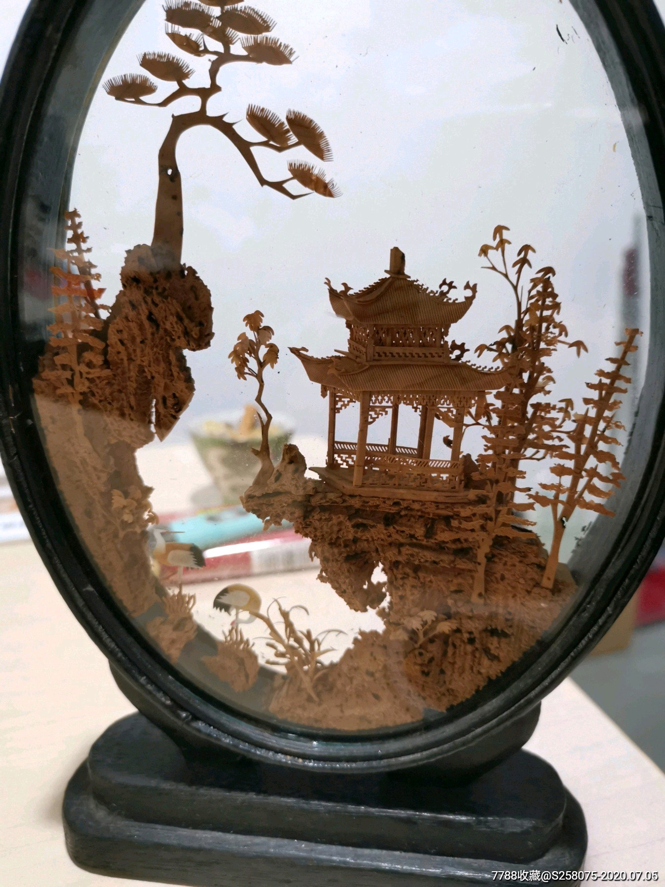 松鹤延年软木雕摆件-软木画-7788旧货商城