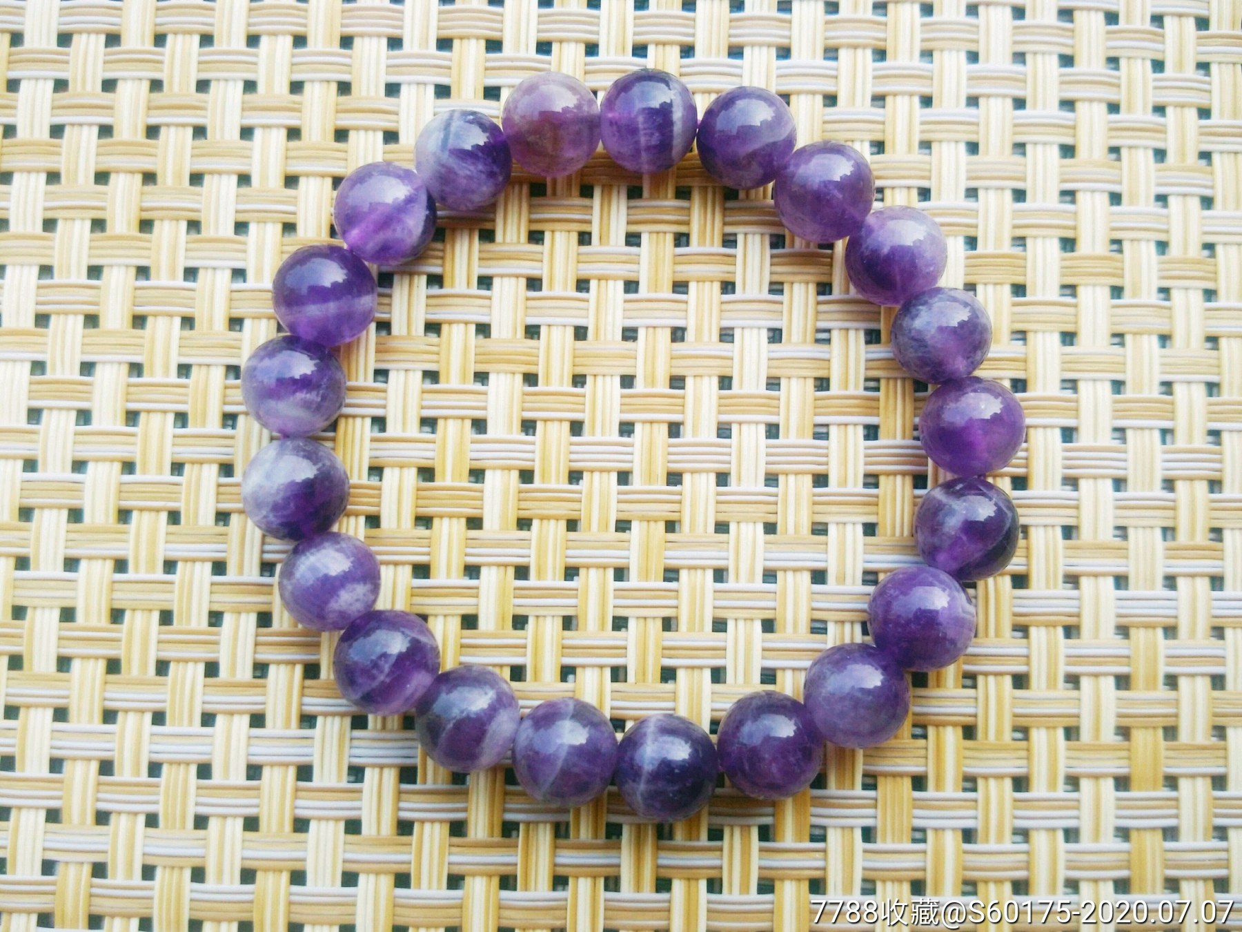 天然梦幻紫水晶8mm佛珠手串