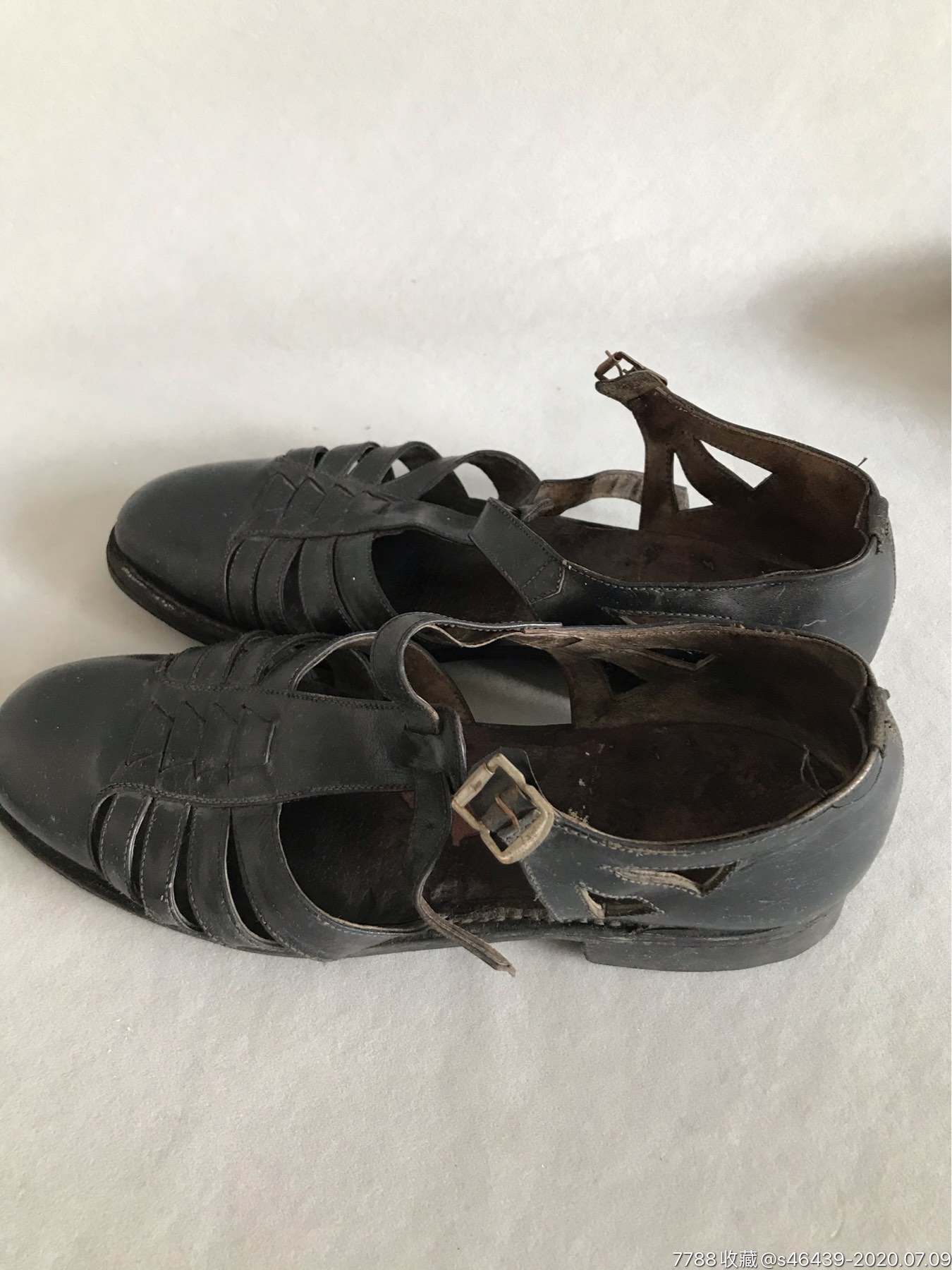 五六十年代三道梁皮鞋(仔细阅图看简介)