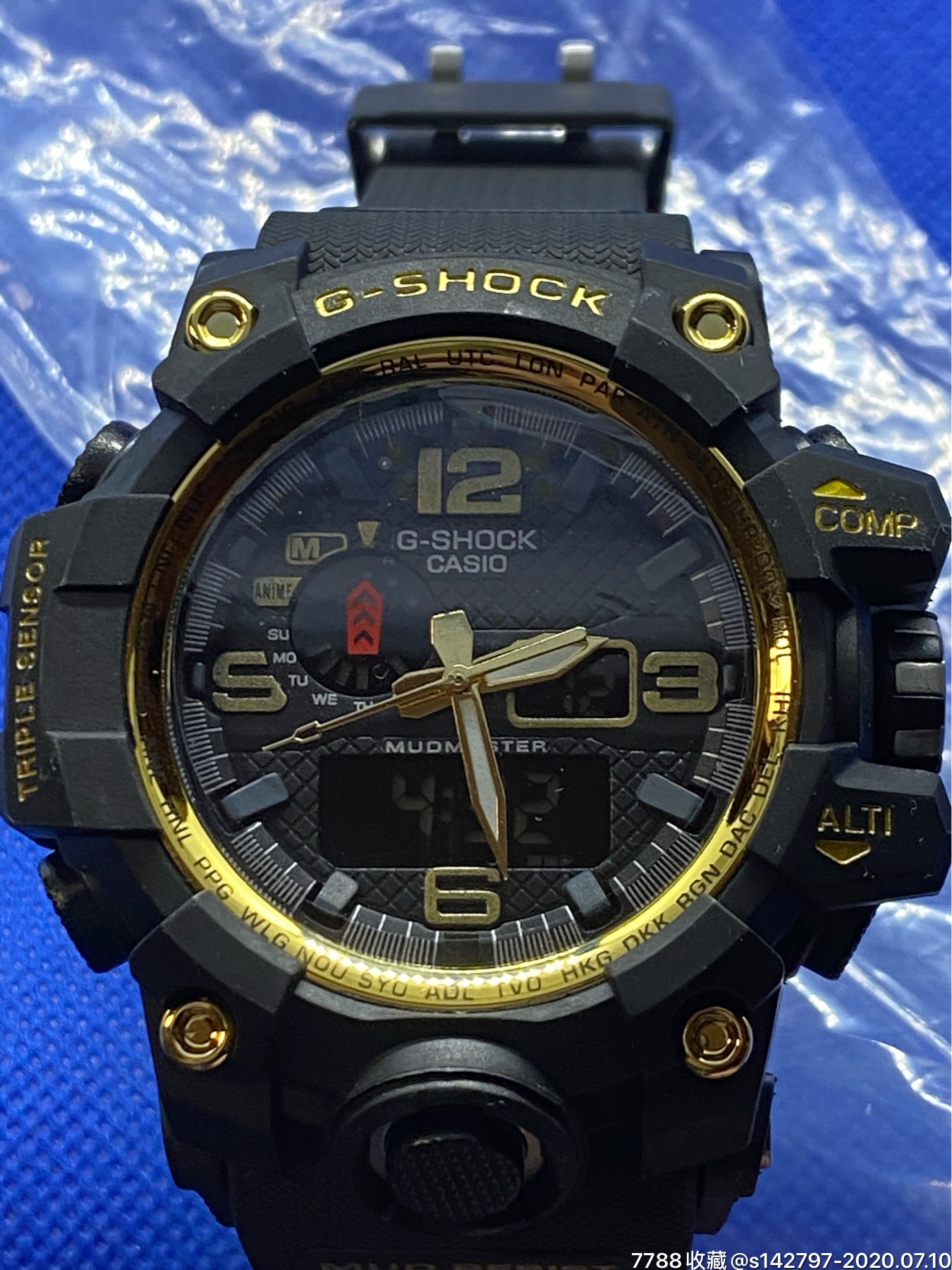 全新卡西欧g-shock双显计时石英表,表径连把头56mm,功能正常走时准确