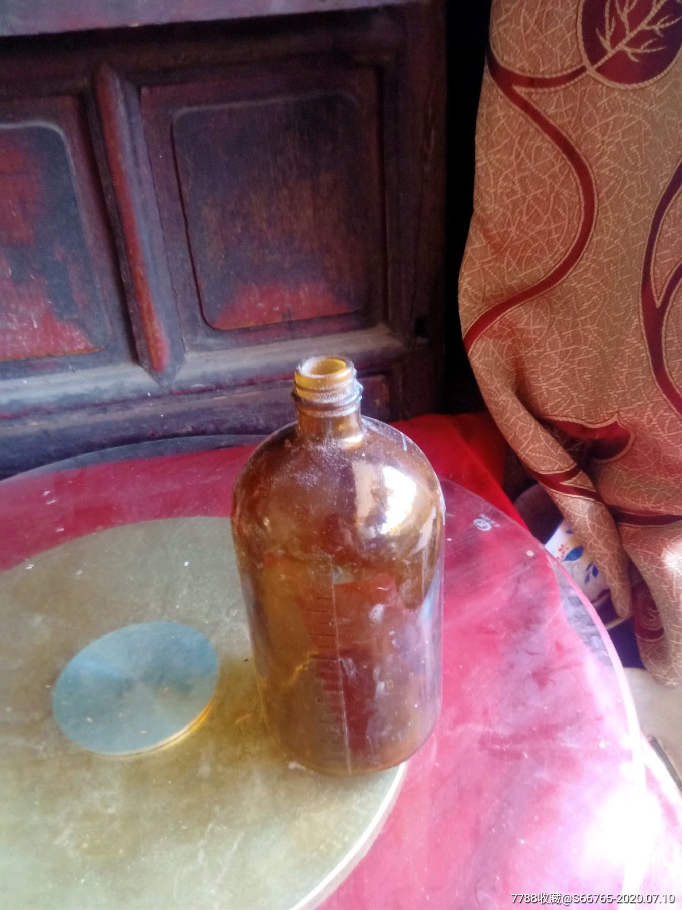 怀旧老茶色1000毫升大玻璃药瓶-老药瓶子-7788陶瓷