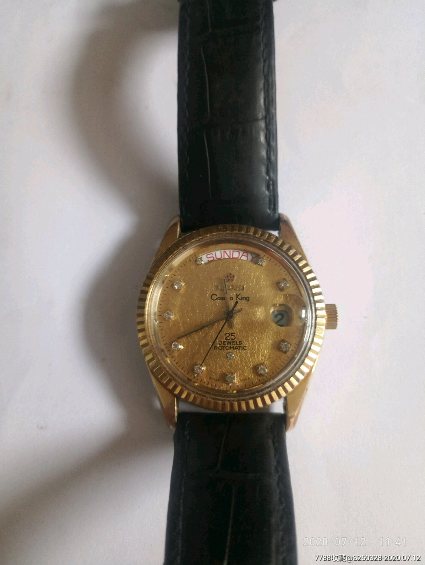 瑞士梅花王18k金盘全自动机械表