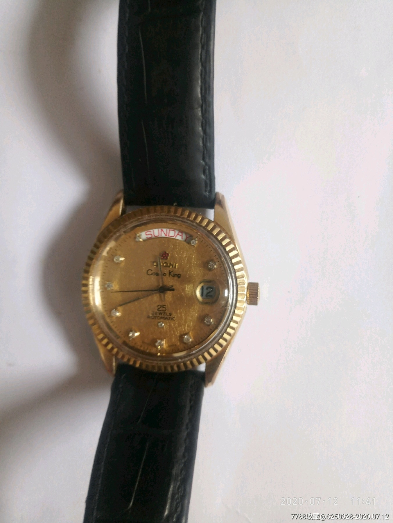 瑞士梅花王18k金盘全自动机械表